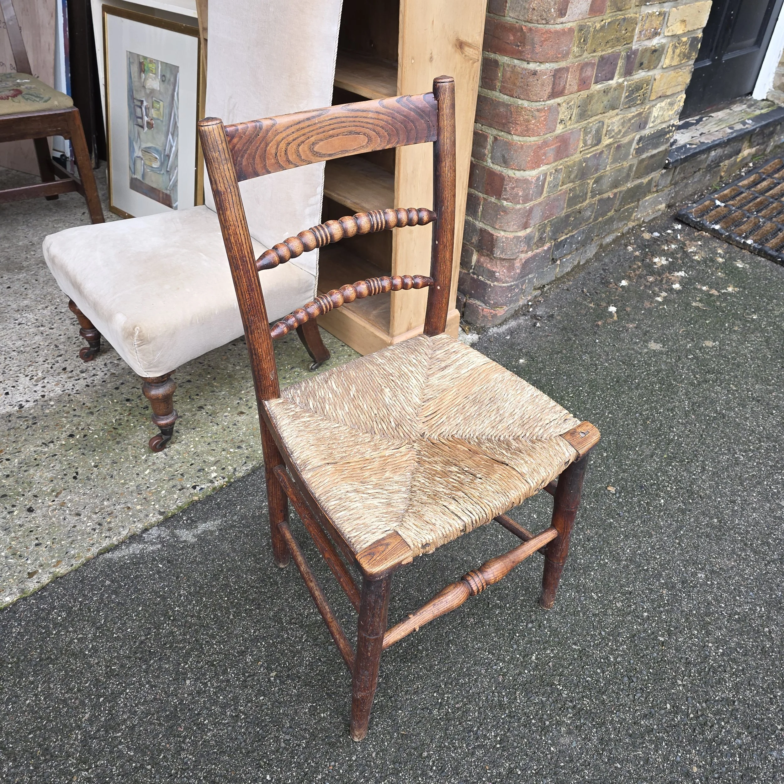 £35 - rush seated antique chair