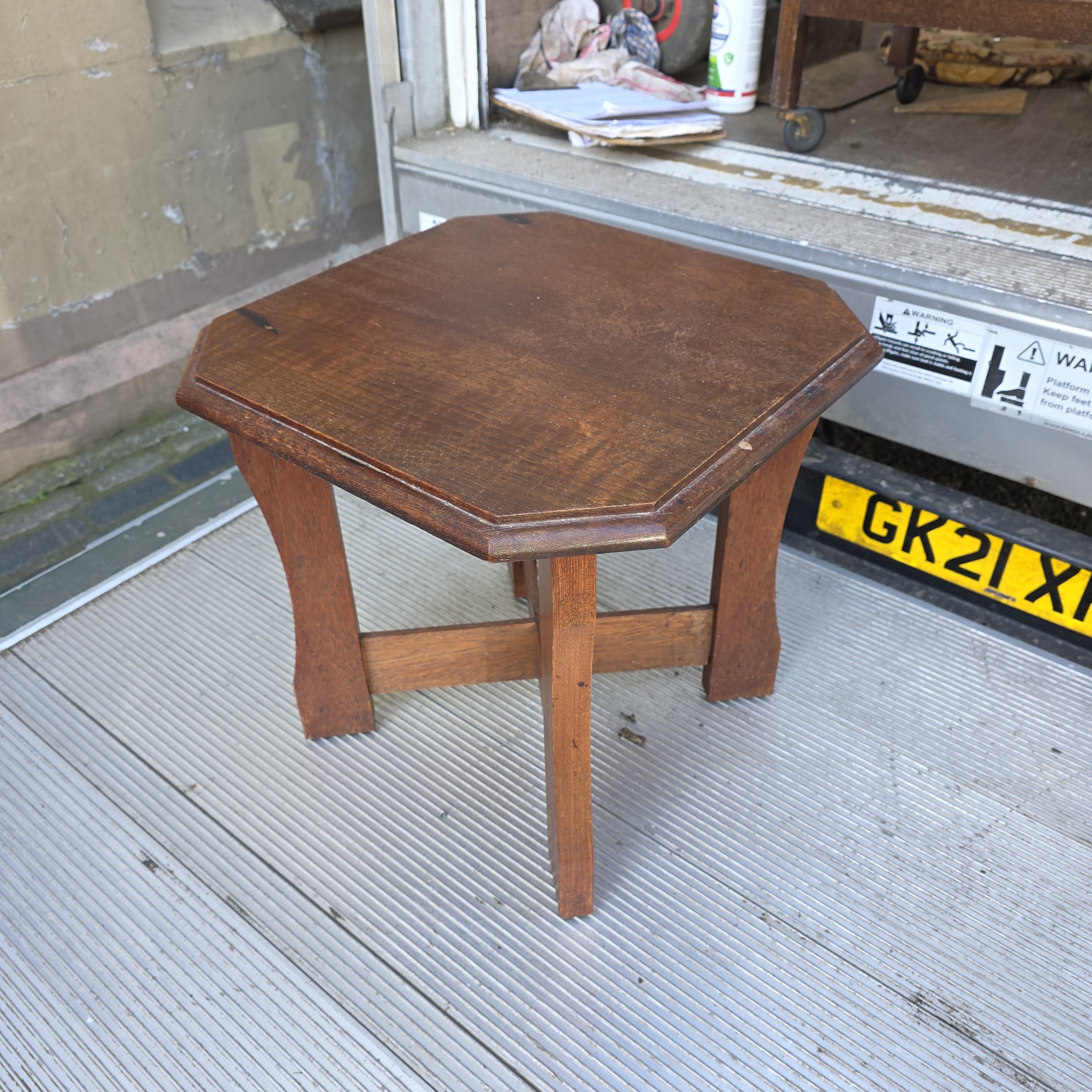 £40 small oak table -  49cm across 47cm high