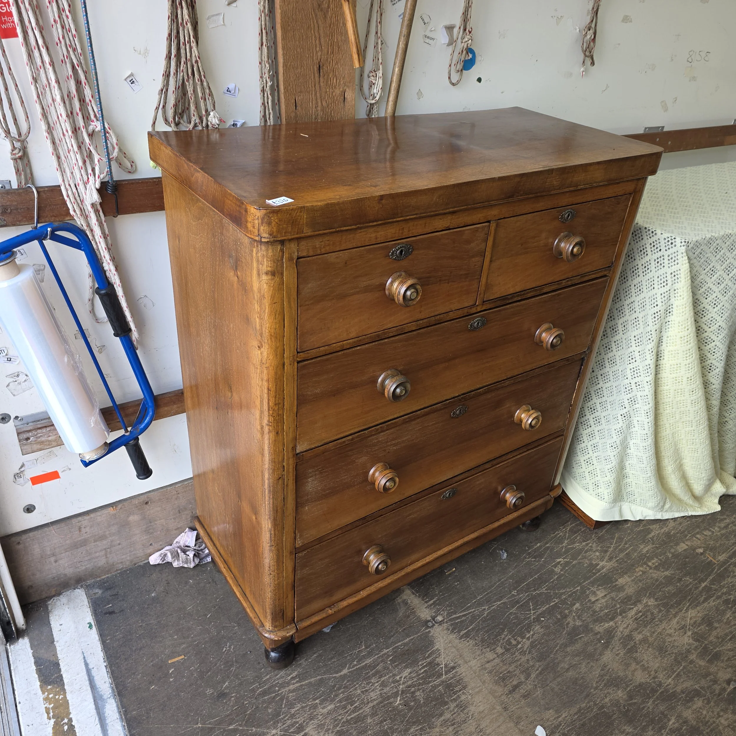 £320 - antique mahogany chest of drawers - 96cm wide 45cm deep 112cm high