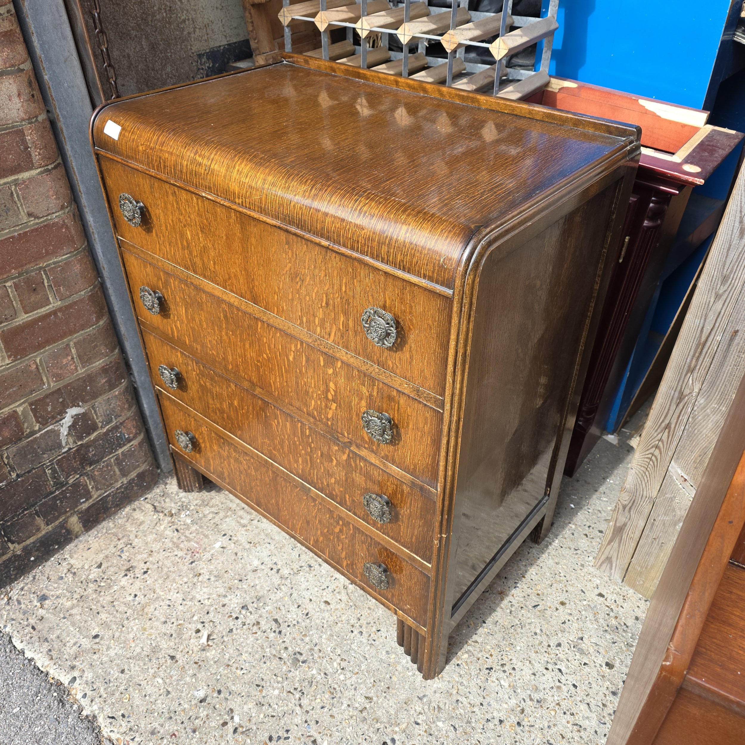 £60 - oak 4 drawer chest of drawers -  76cm wide 46cm deep 91cm high
