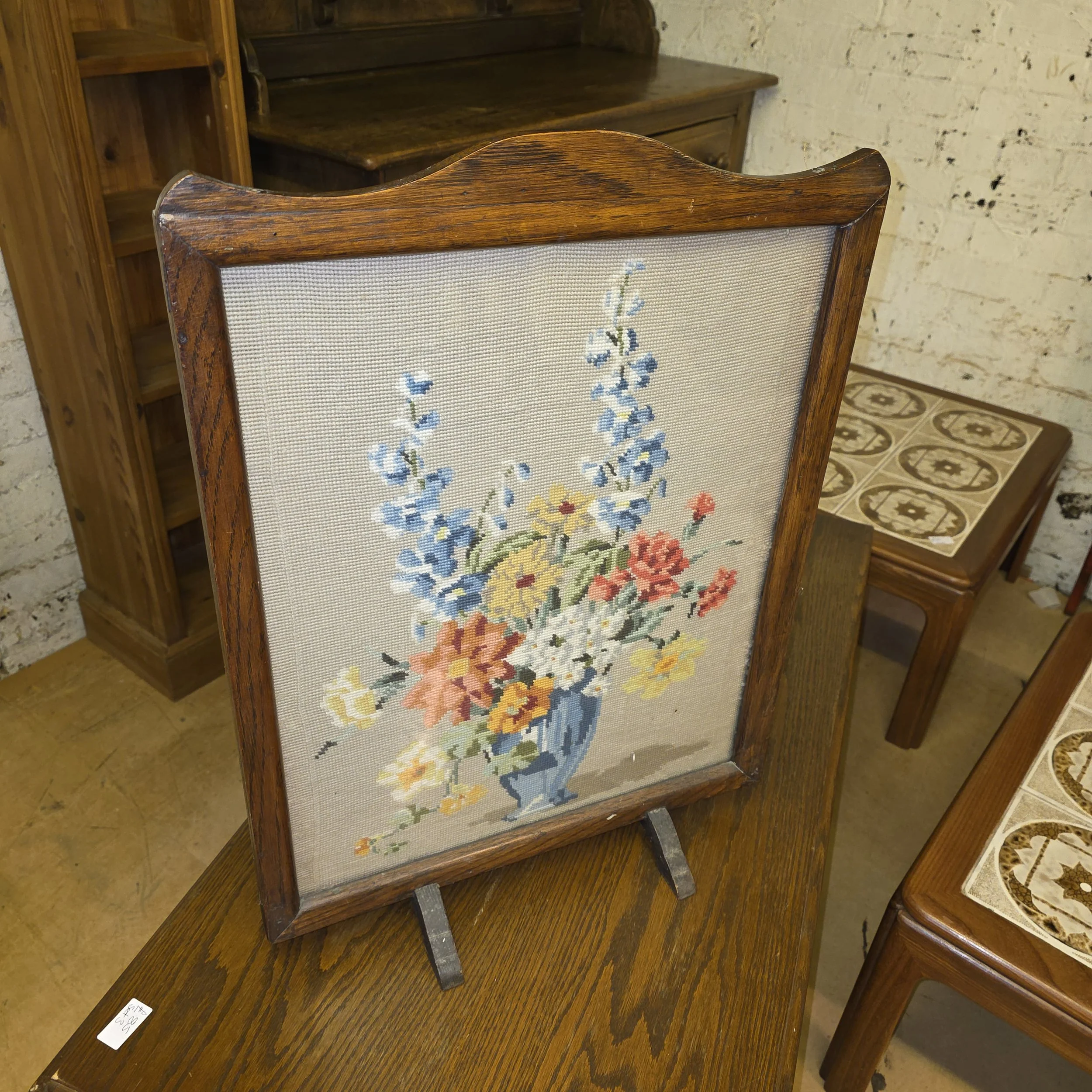 £25 - fire screen  needlepoint  49cm by 66cm