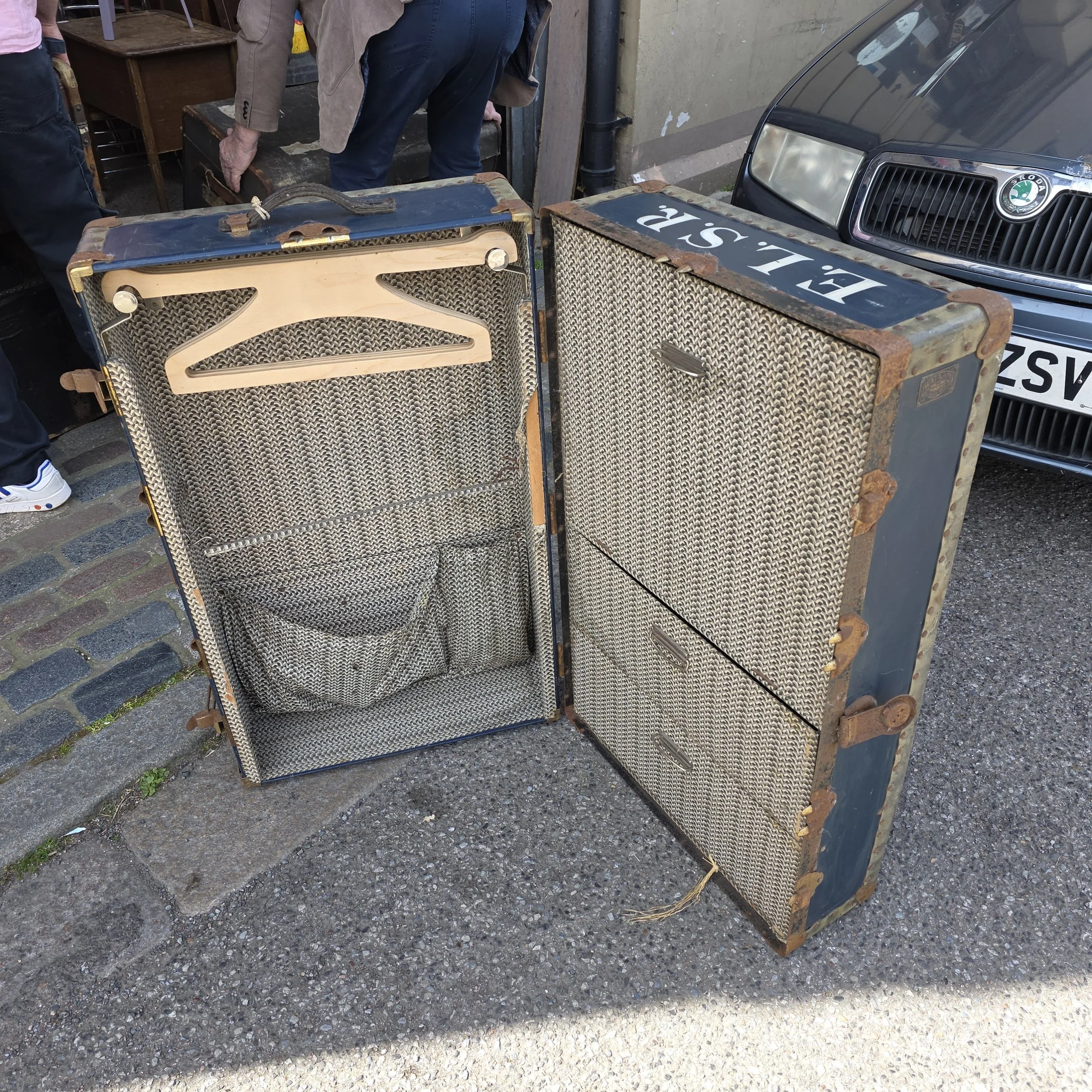 £75 - steamer trunk  -  57cm wide 37cm deep 93cm high