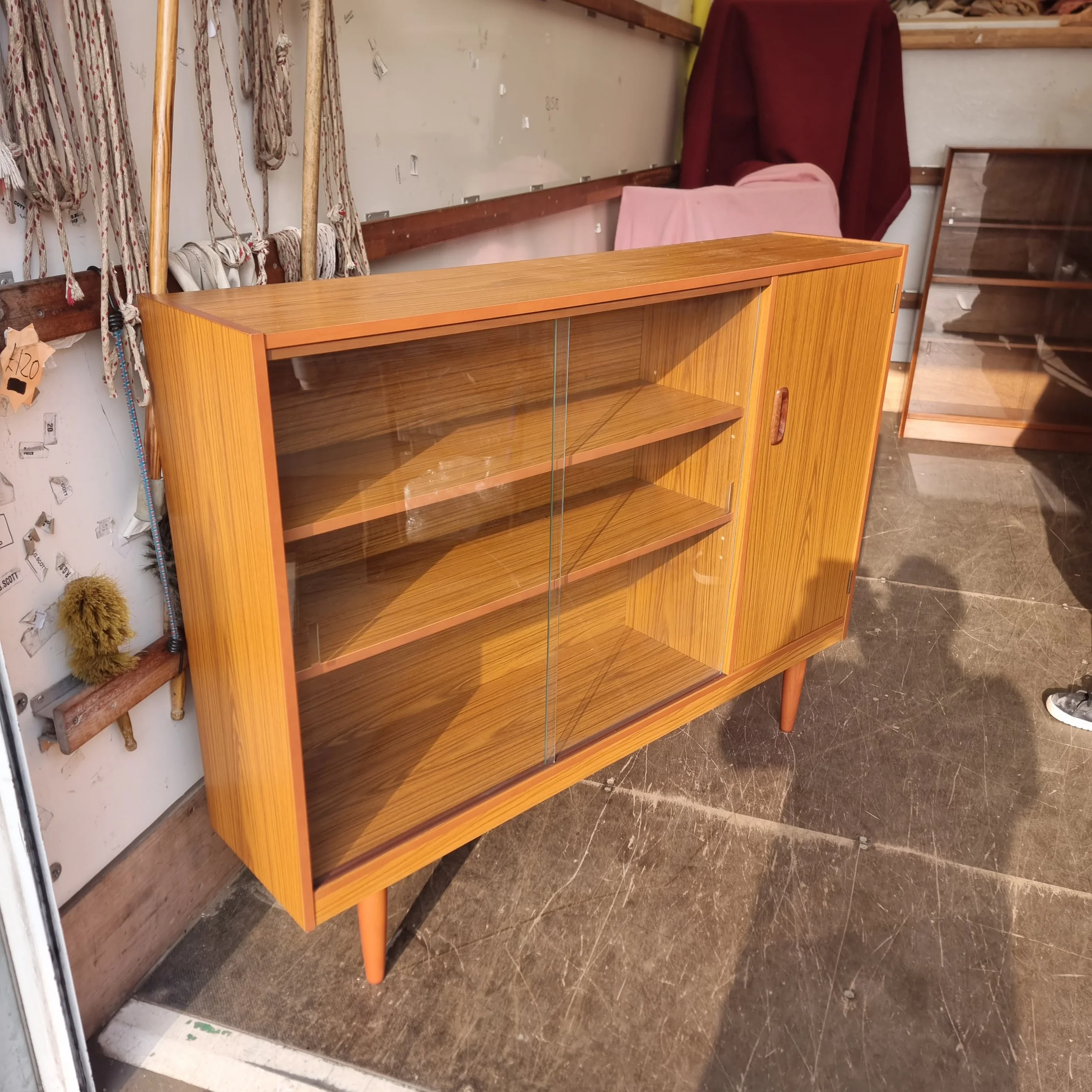 £120 chiffonier bookcase 94cm wide 41cm deep 193cm high — RG Scott