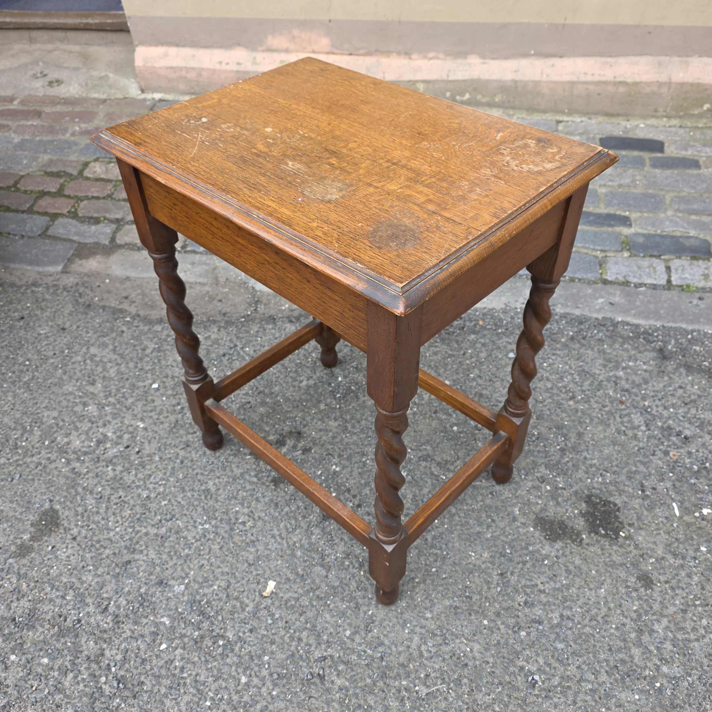 £48 - barley twist occasional table -  61cm wide 45cm deep 73cm high