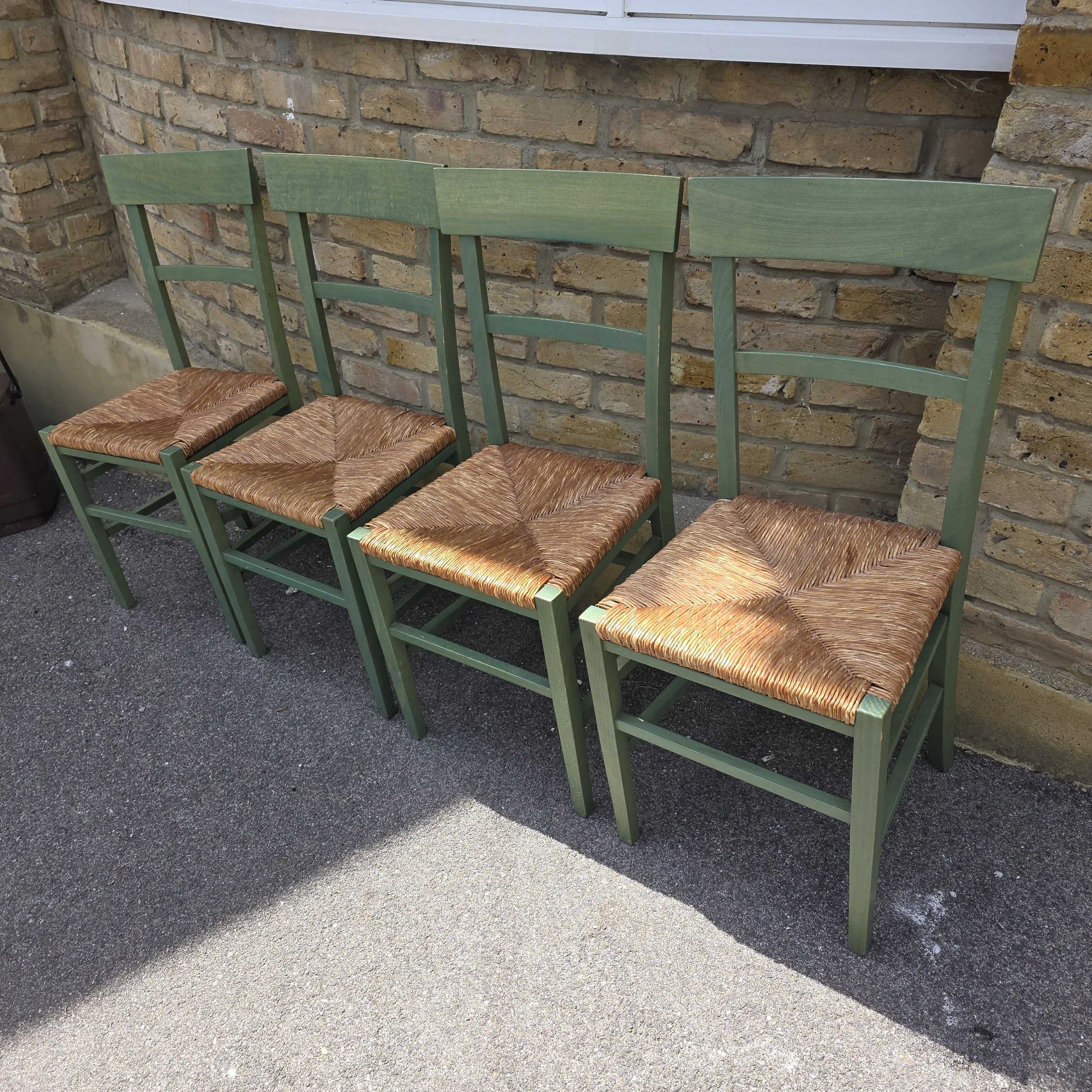 £80 - set of 4 rush seated dinning chairs
