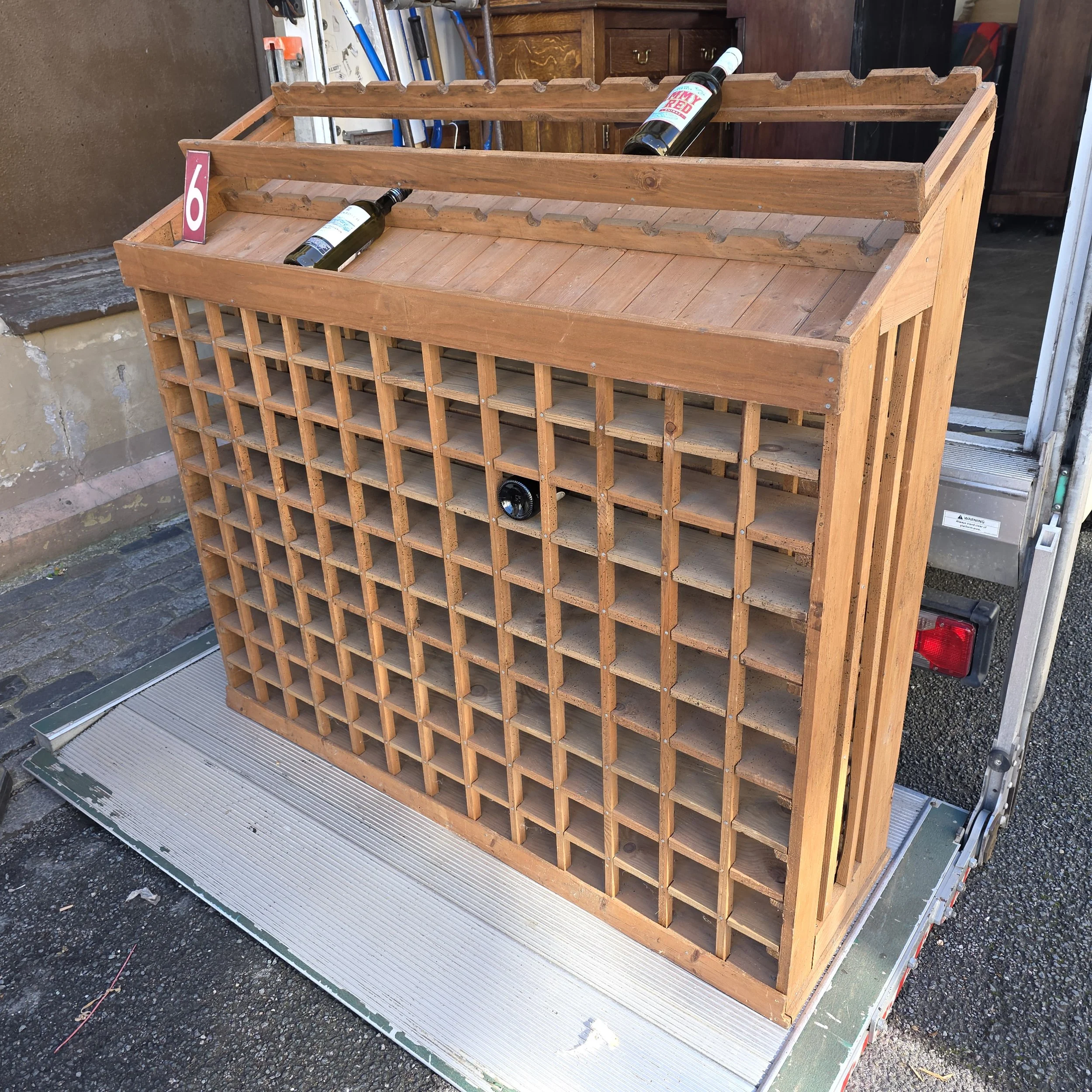 £85 - wine rack -  152cm wide 47cm deep 141cm high