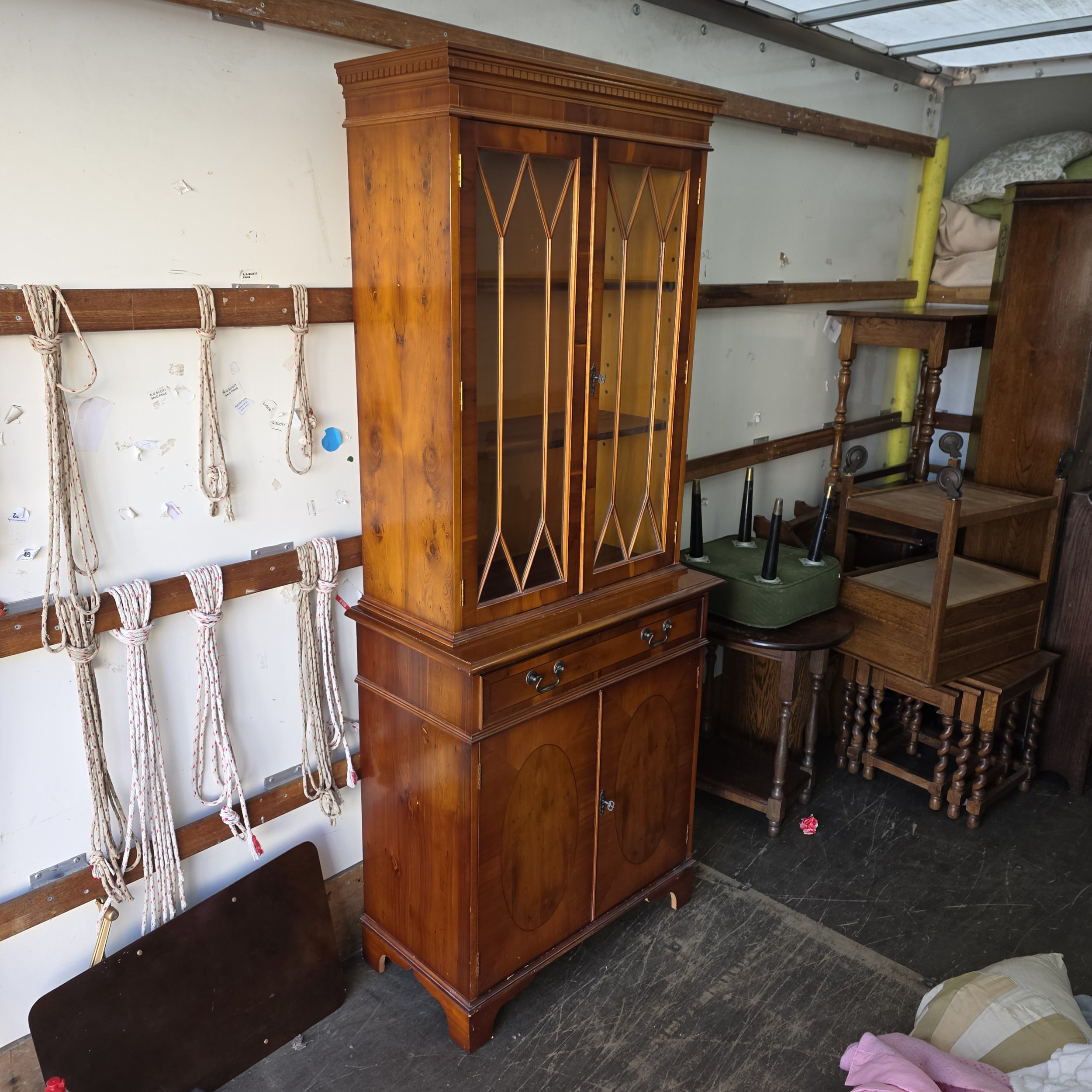 £155 - yew chiffionier bookcase - 80cm wide 41cm deep 193cm high