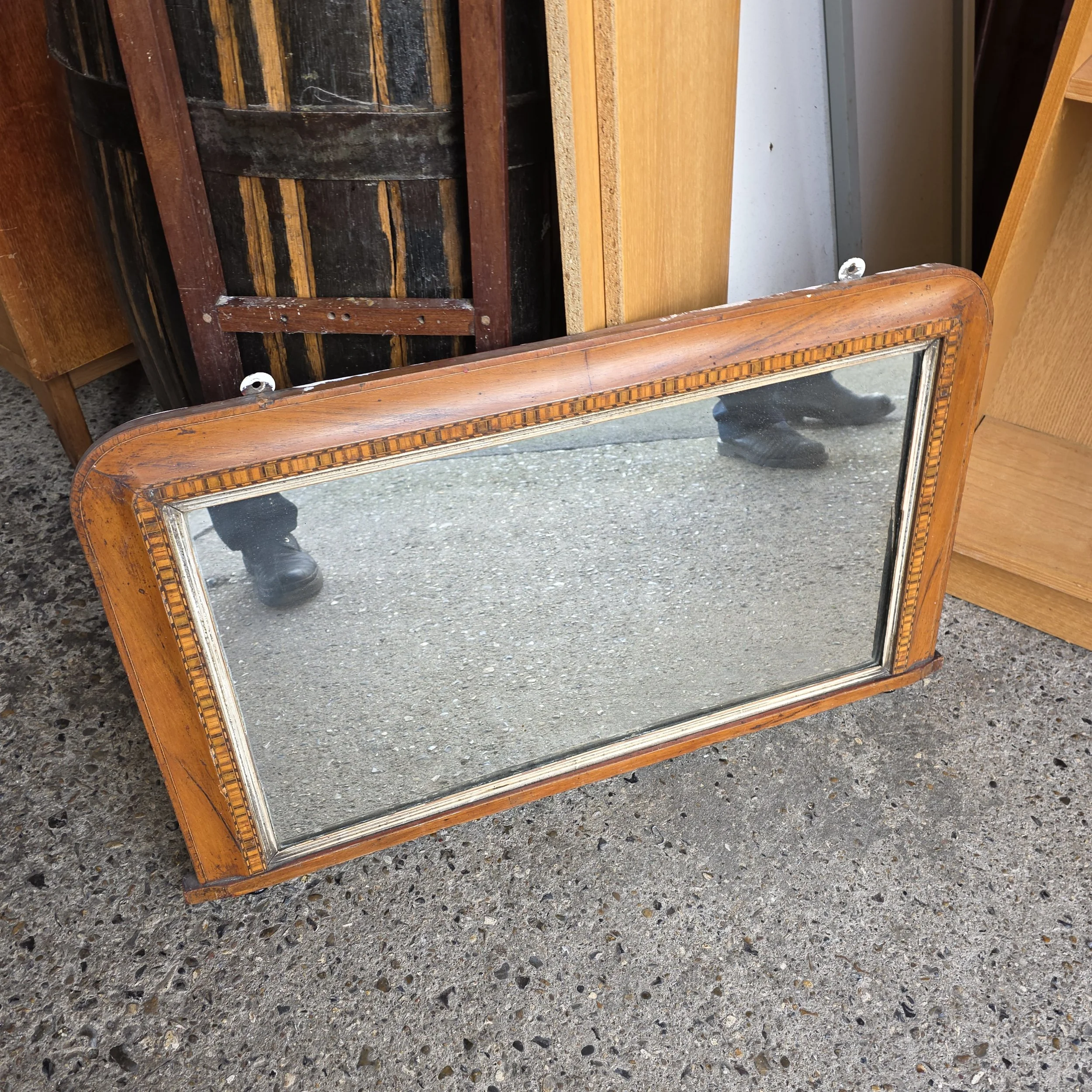 £45 - inlaid overmantle 85cm by 50cm