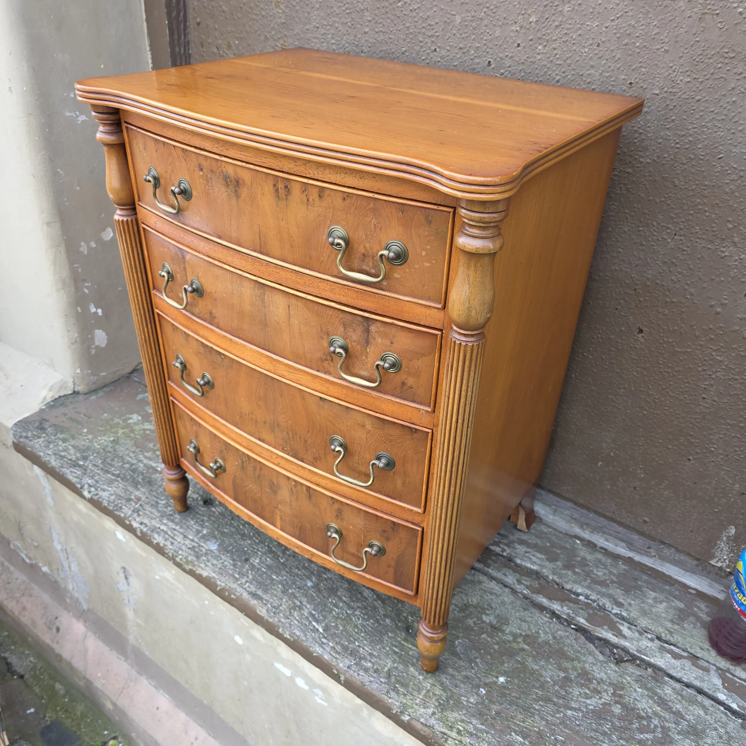 £120 - yew chest of drawers - 56cm wide 41cm deep 70cm high