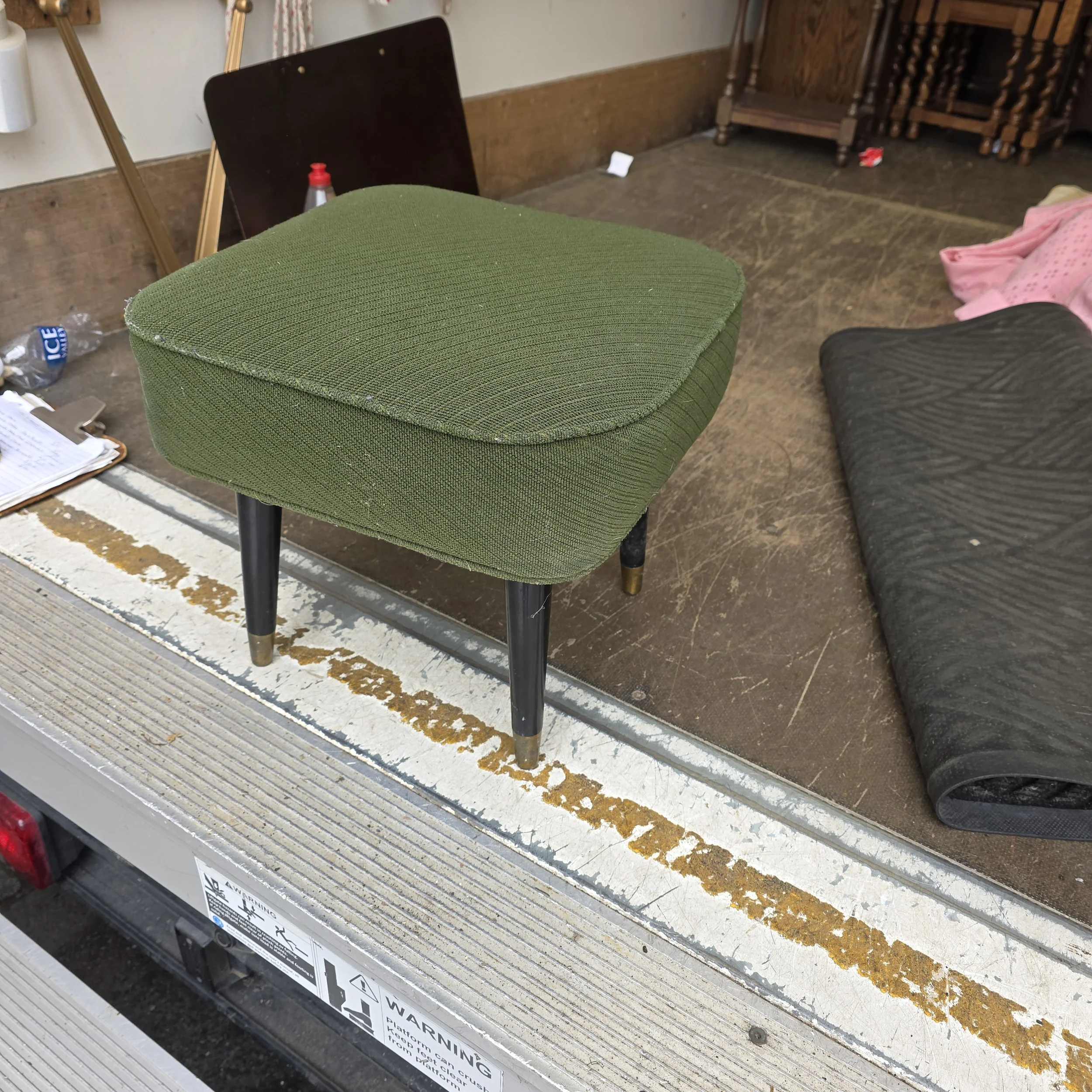 £15 upholstered stool - 41cm across 36cm high