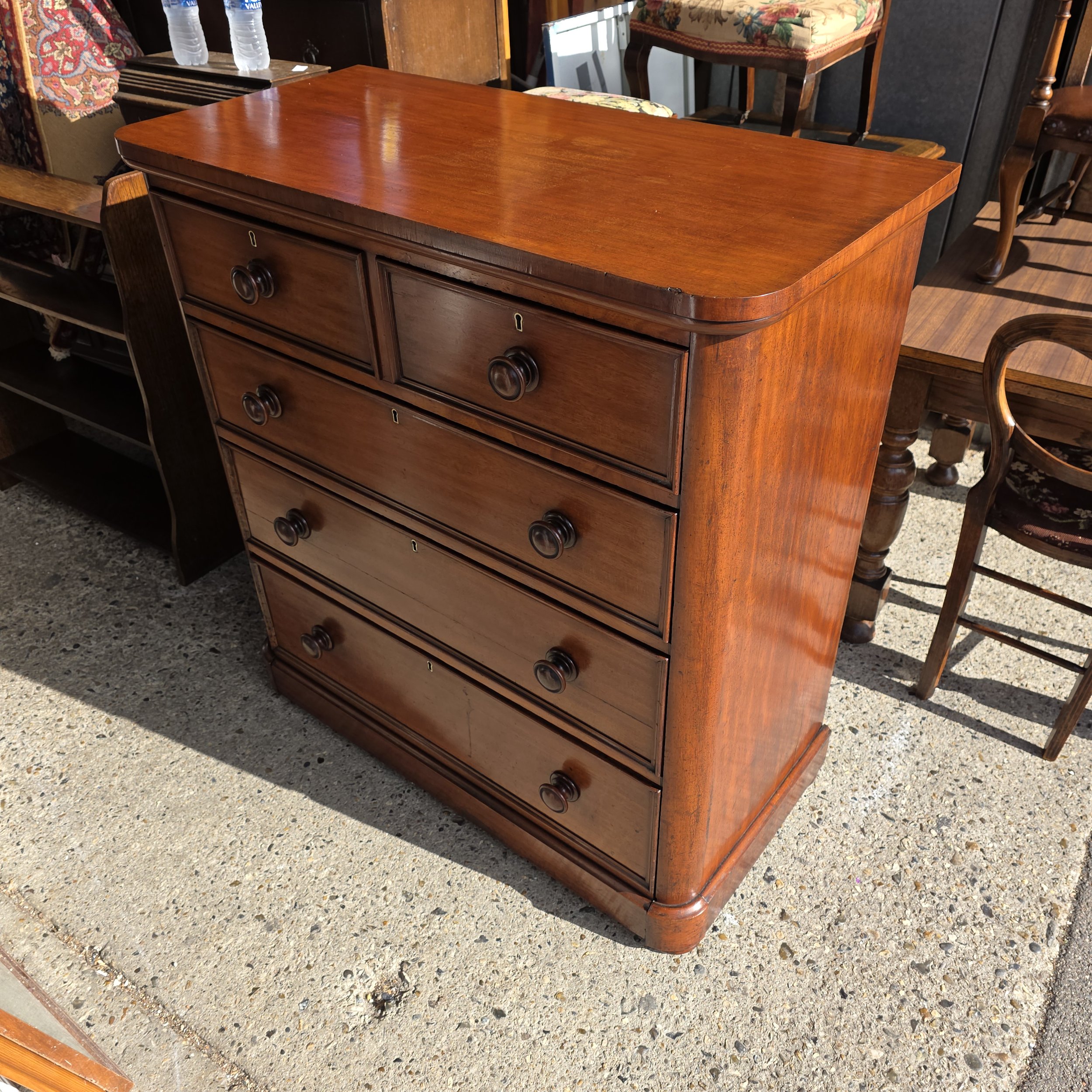 £395 - antique chest of drawers mahogany - 105cm wide 51 cm deep 110cm high