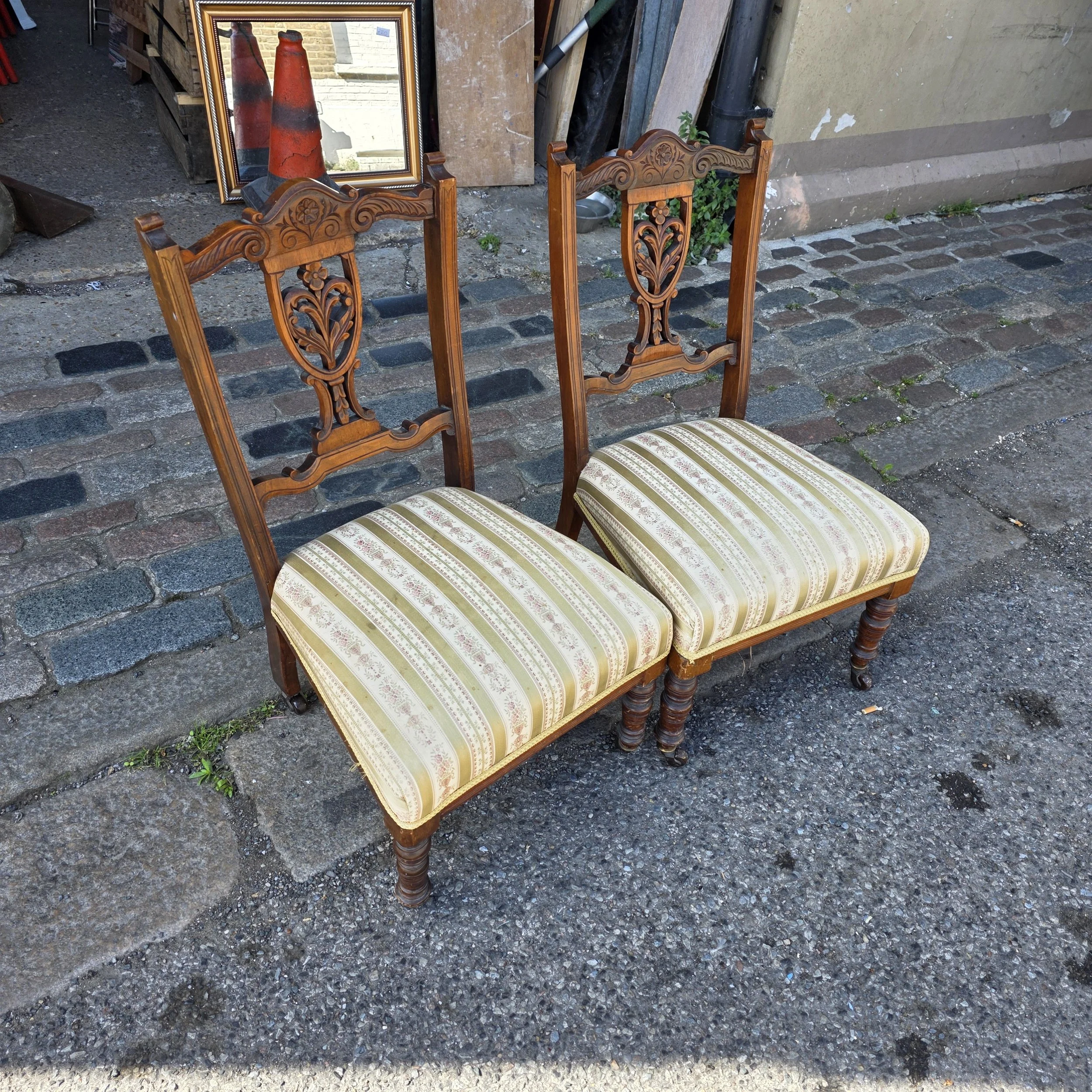 £25 each - Edwardian low seated chairs