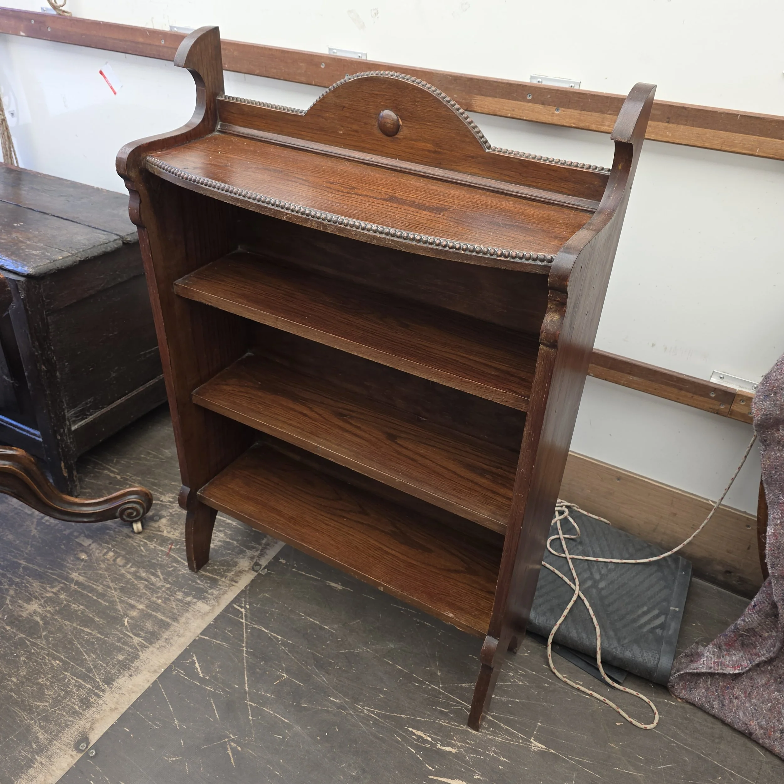 £85  oak bookshelf -  74cm wide 25cm deep 112cm high