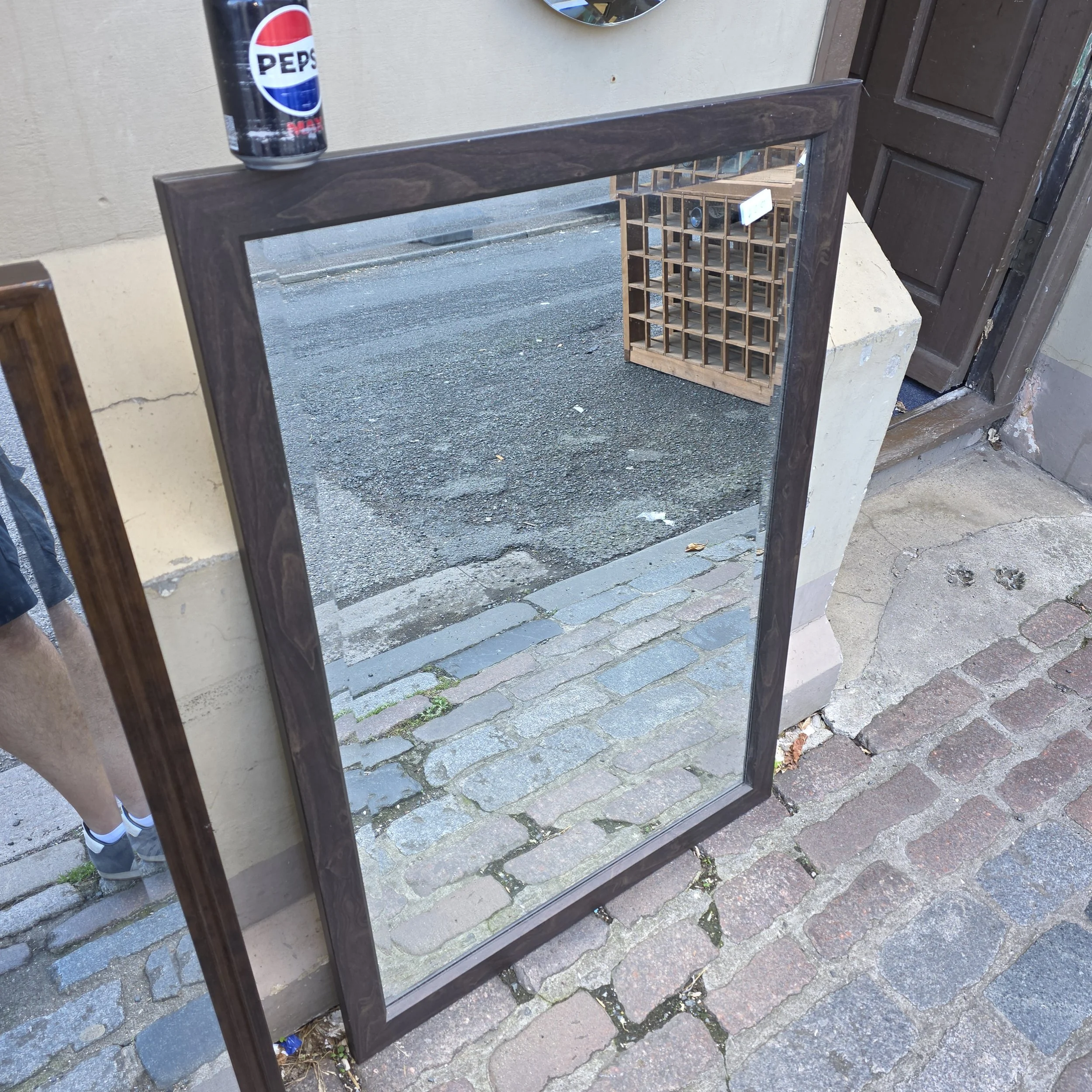 £20 - wooden framed mirror  - 70cm by 100cm