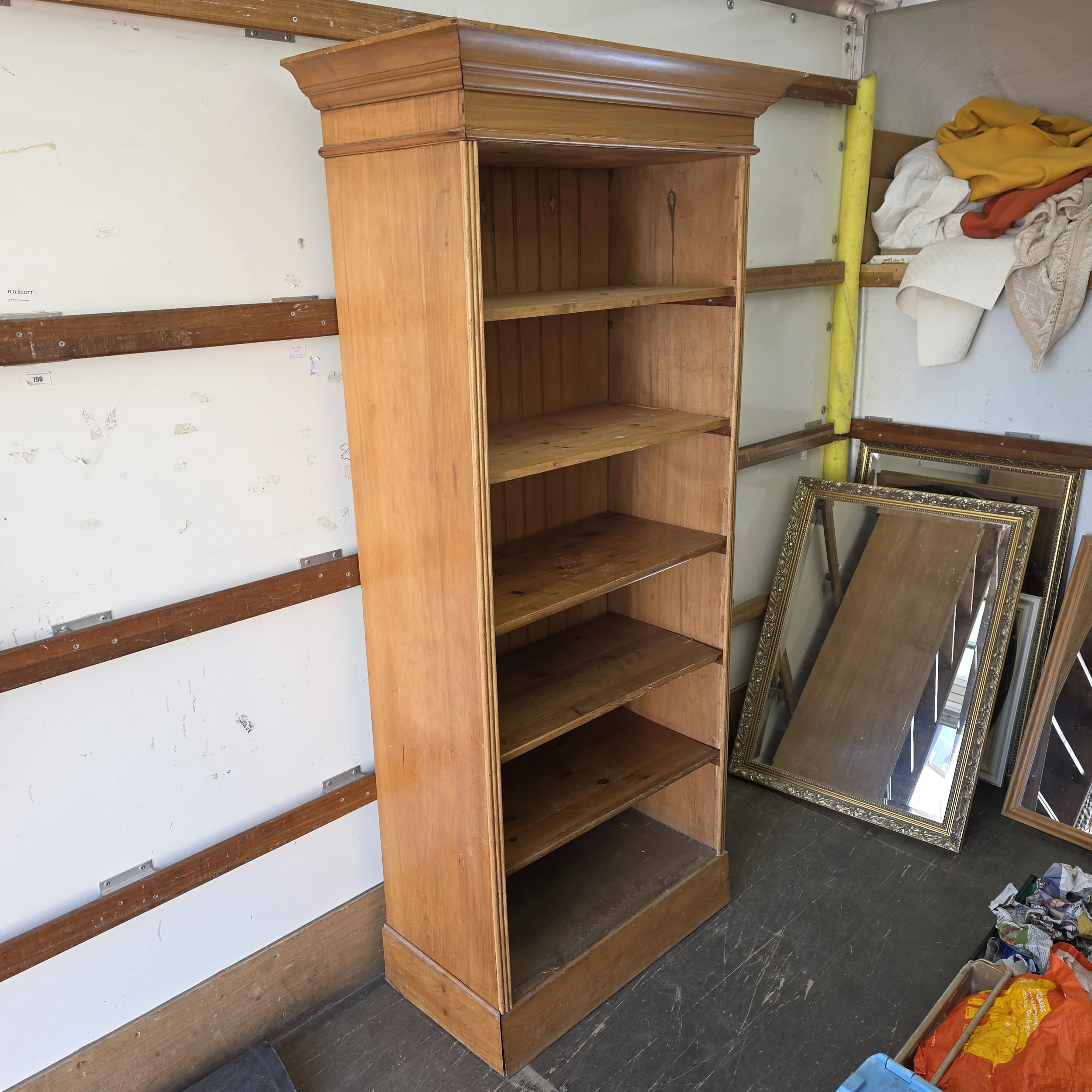 £50 - tall bookcase pine 89cm wide 47cm deep 192cm tall