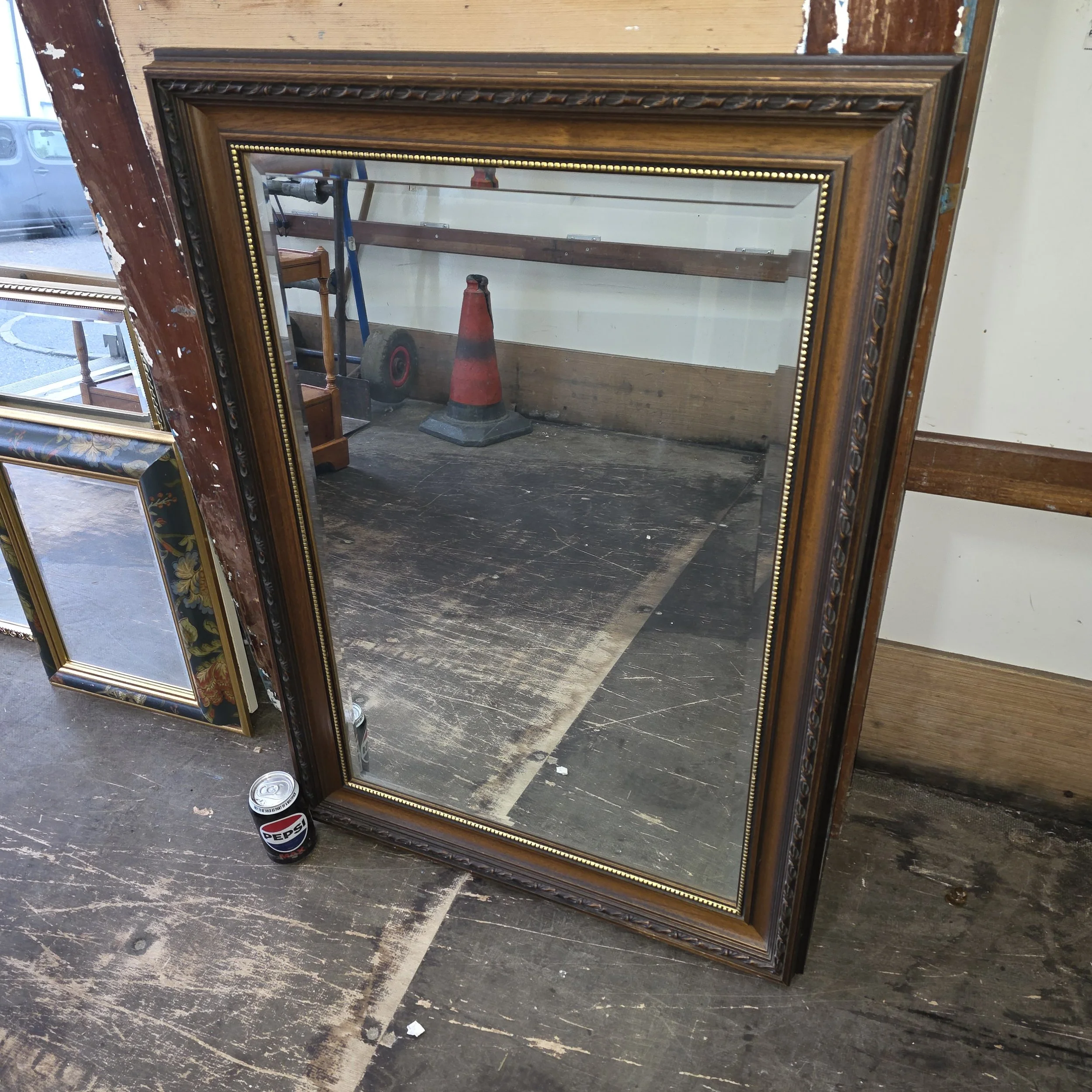 £40 - wooden framed mirror  -  65cm by 91cm