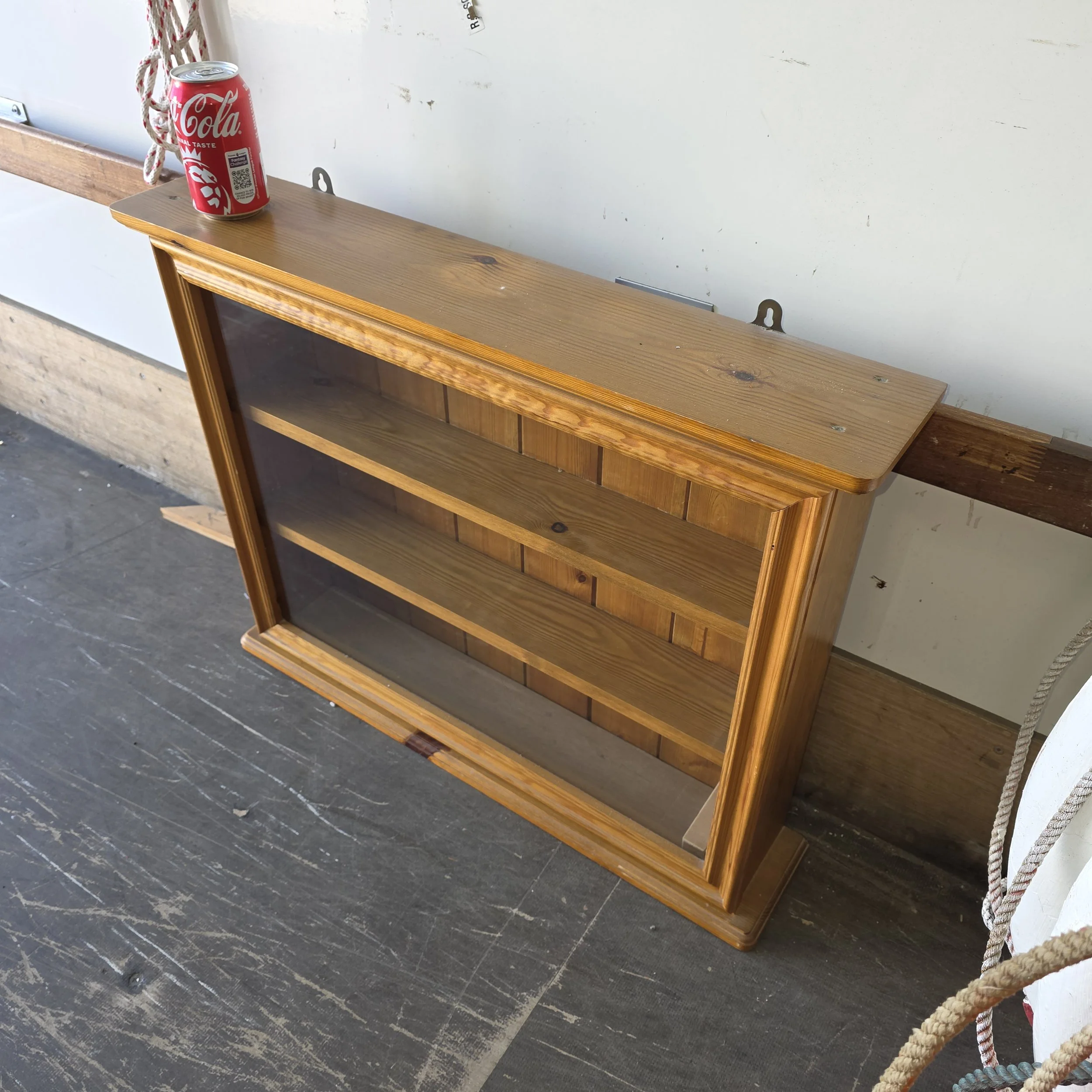 £50 - wall hanging display cabinet -  72cm wide 14cm deep 57cm high