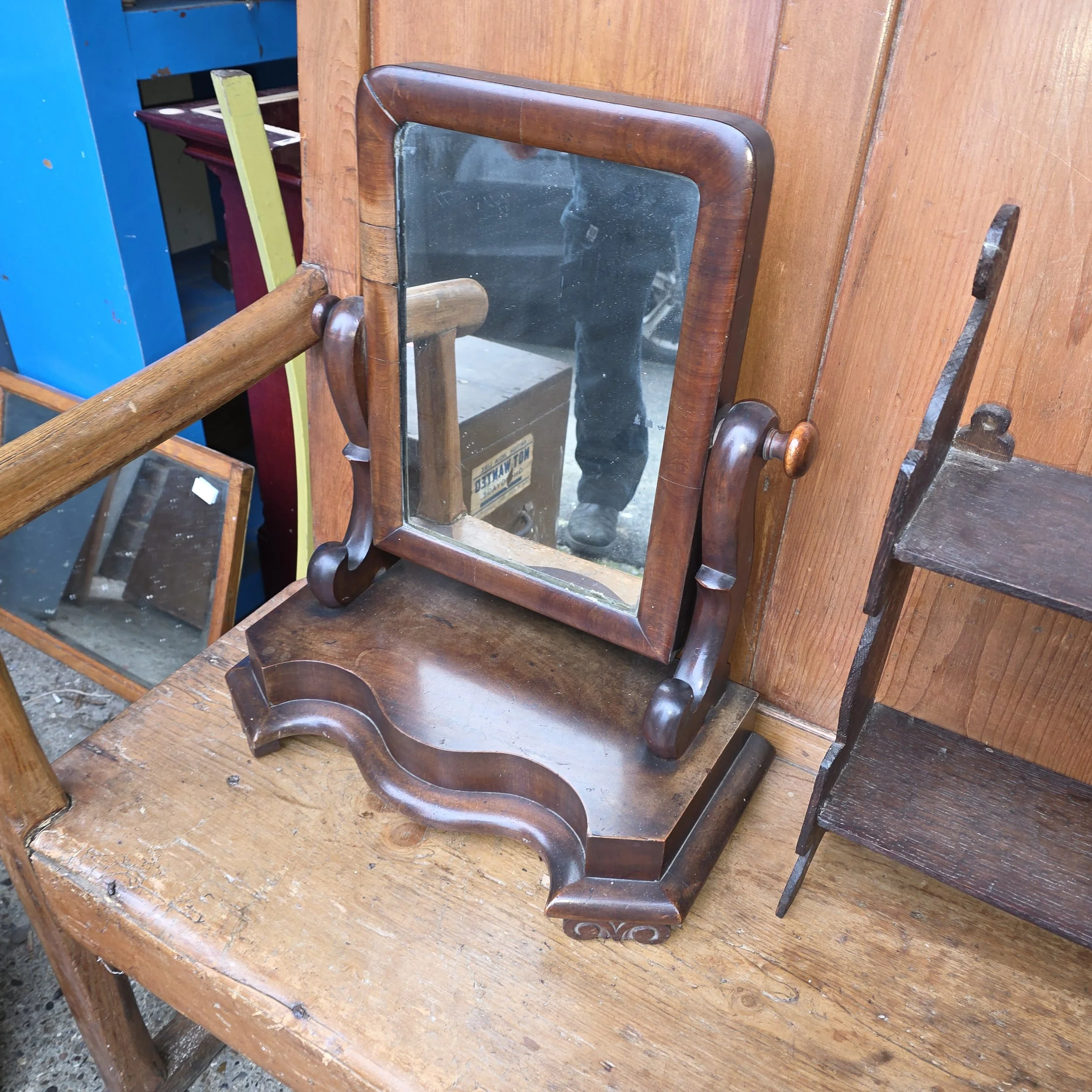 £30 - toilet / dressing table mirror - 45cm wide 23cm deep 52cm high