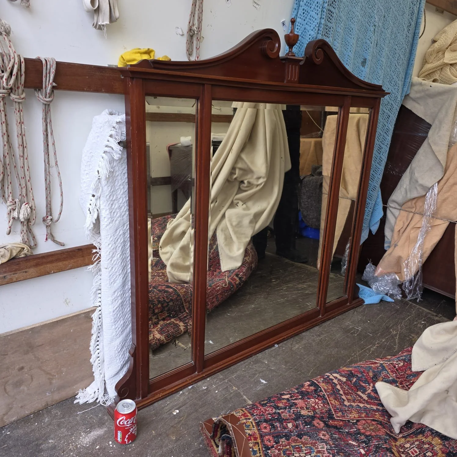 £95 - overmantle  mirror - 138cm  by 124cm