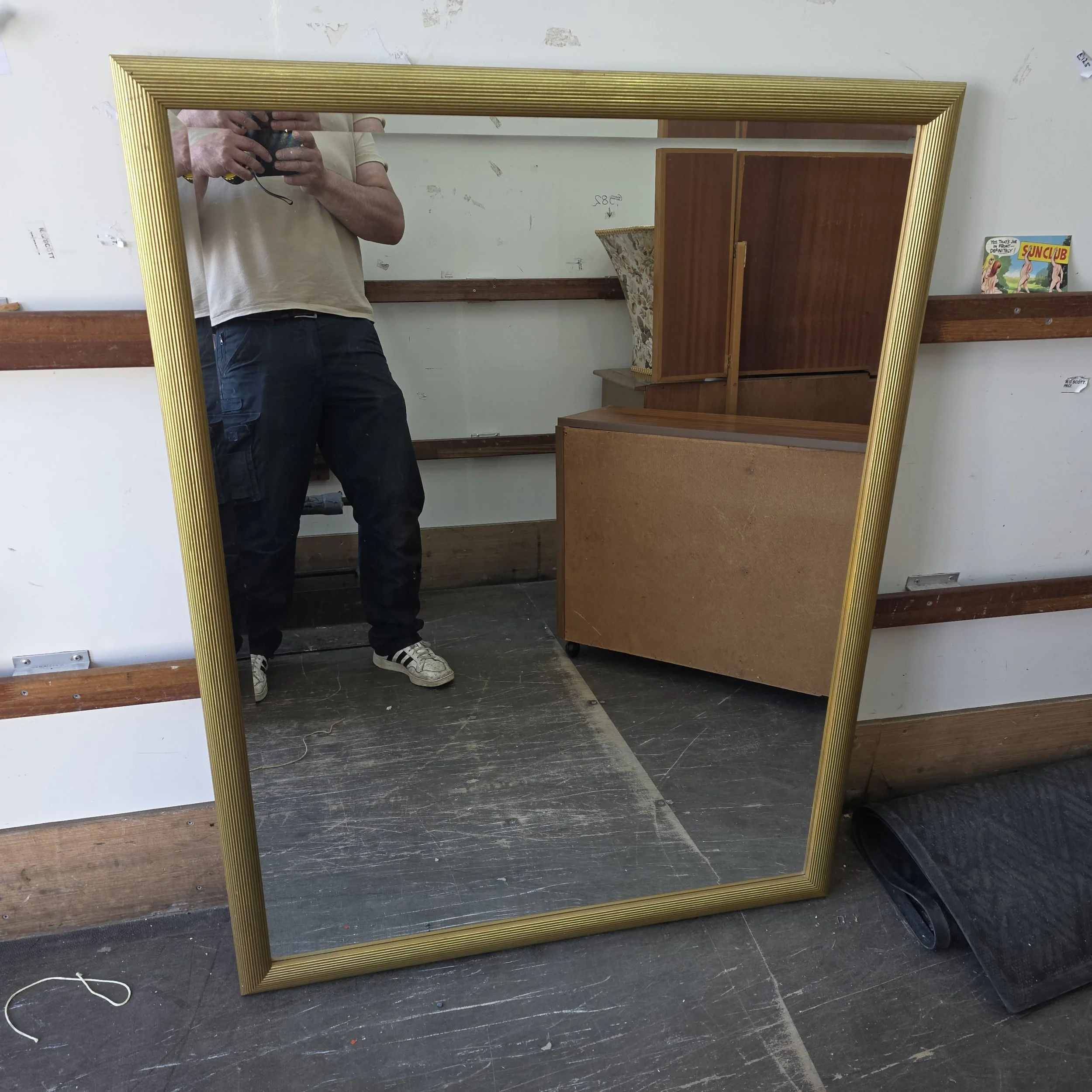 £75 - large gold mirror -  100cm by 131cm