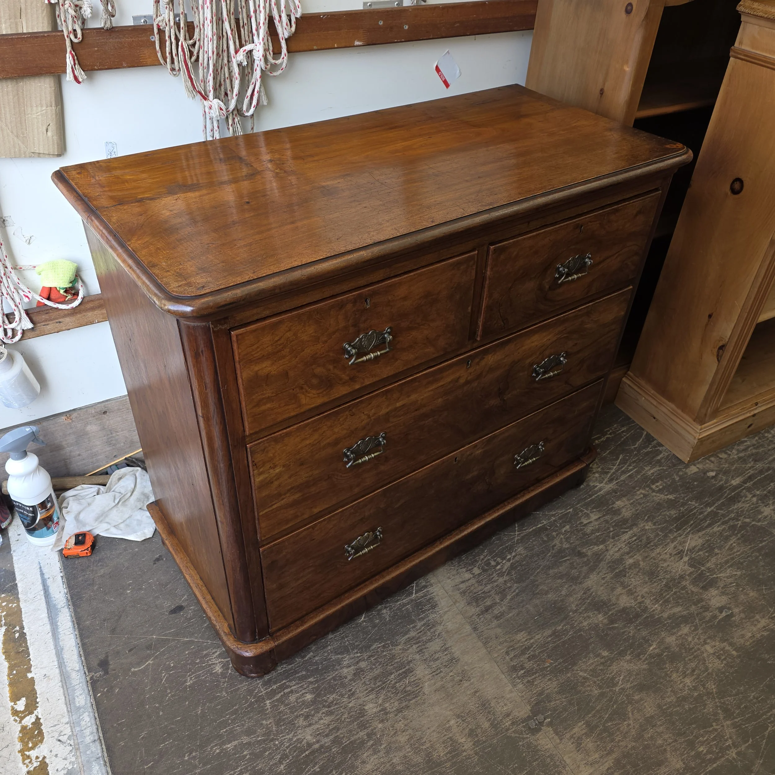 £240 - mahogany antique chest of drawers -  103cm wide 49cm deep 90cm high