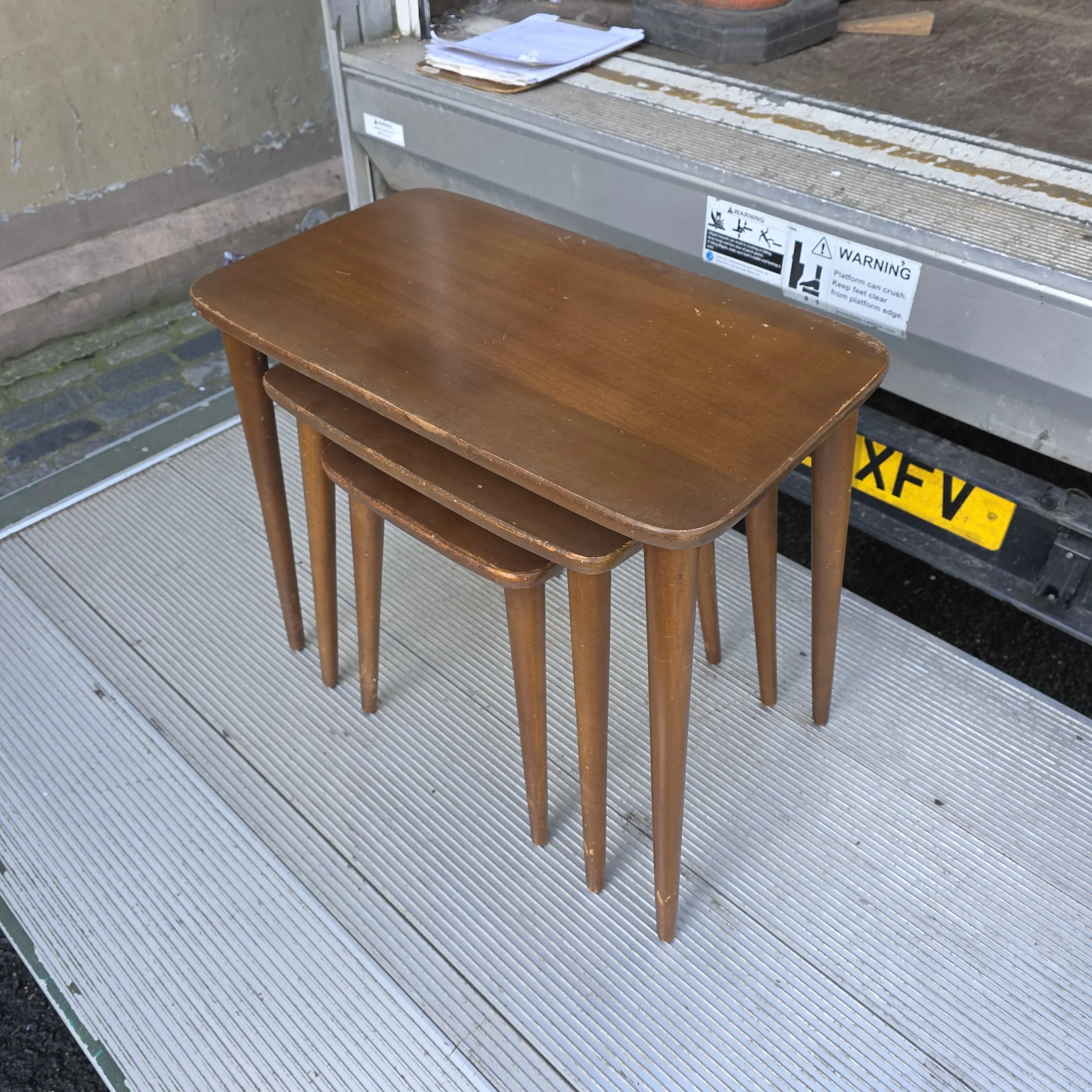 £65 - nest of tables - 61cm wide 36cm deep 54cm high