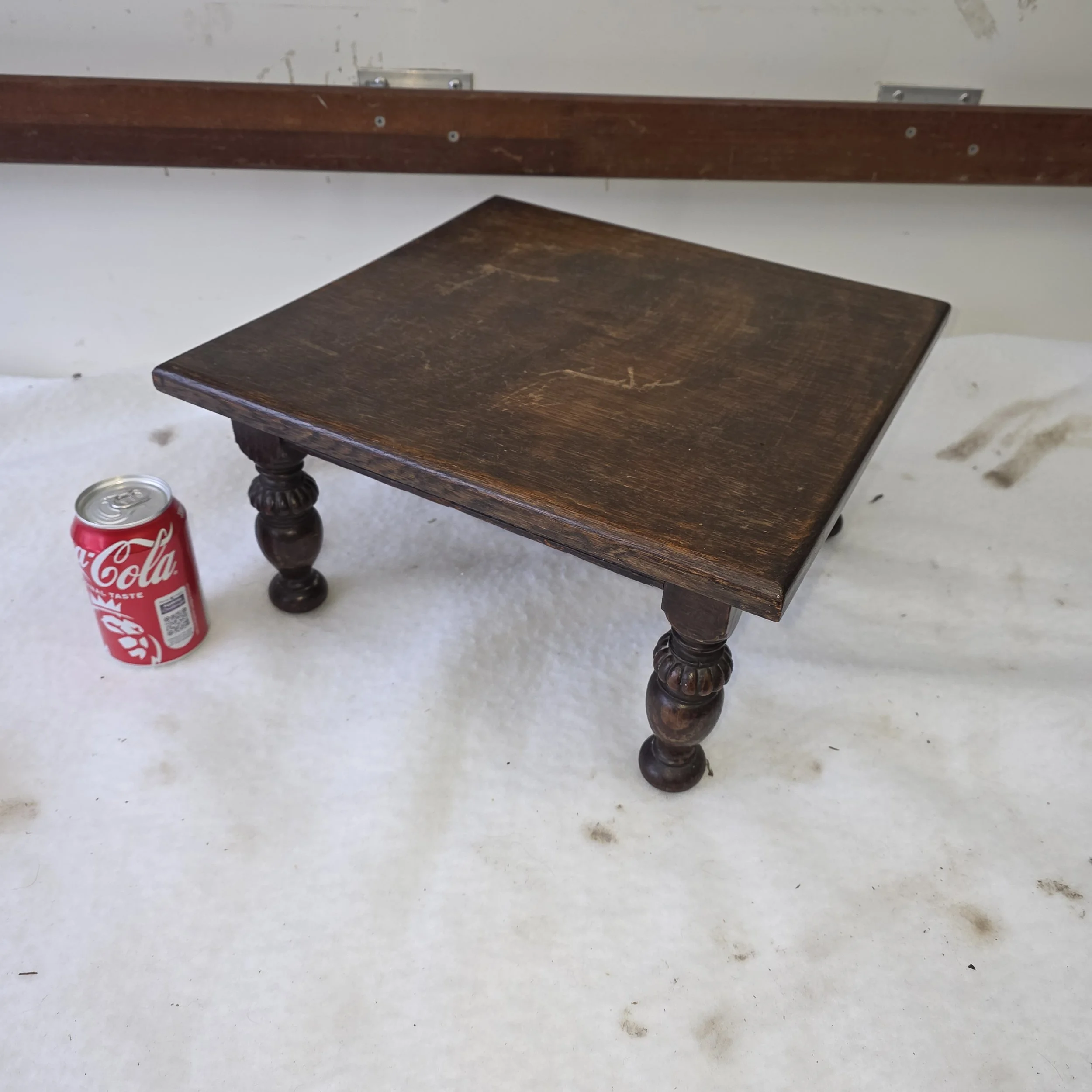 £20 - oak foot stool  38cm across 19cm high