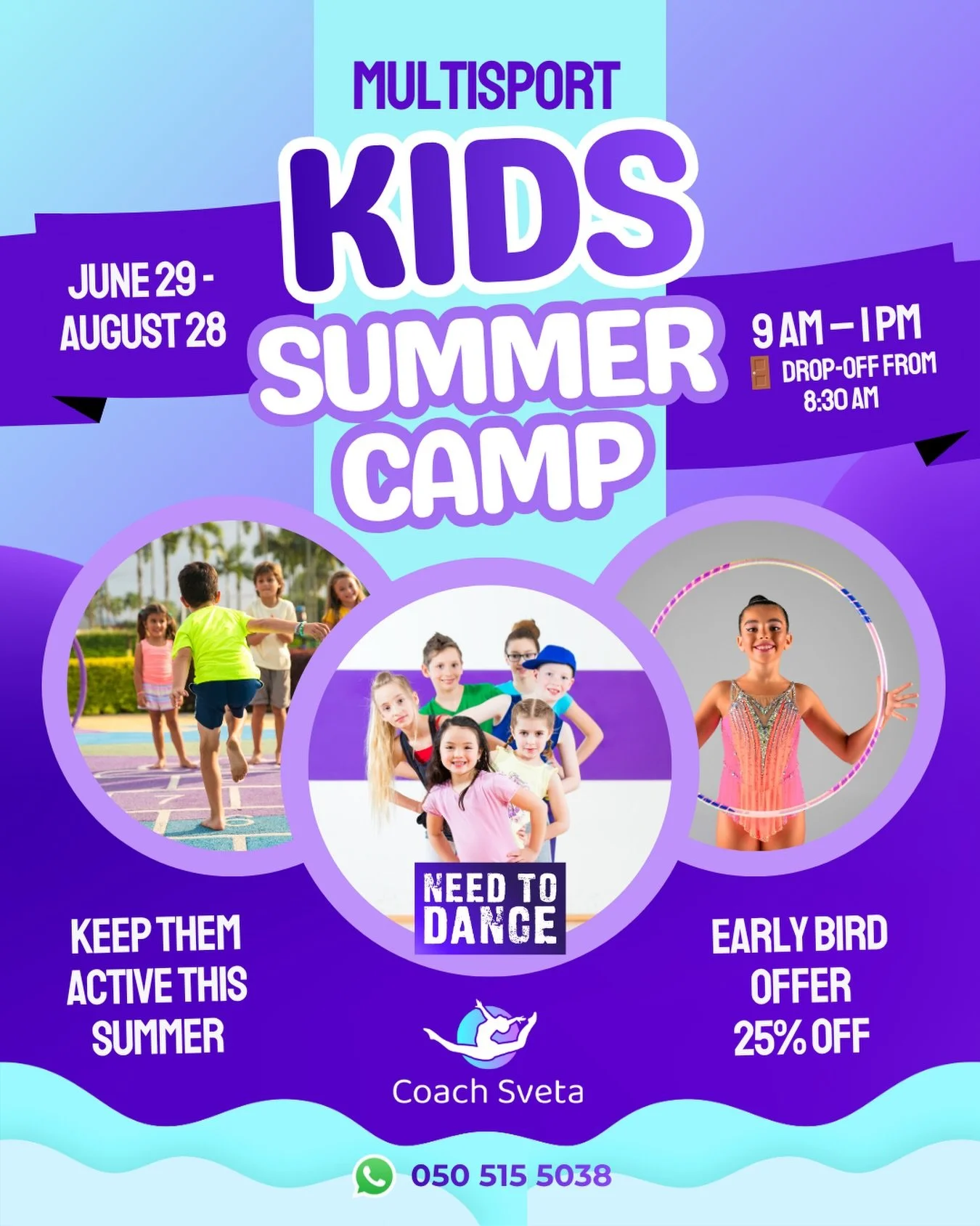 ☀️ MULTISPORT SUMMER CAMP 2026

Looking for a fun, active, and engaging summer program for your child?

Our Multisport Summer Camp is designed for children who love to move, explore, create, and try new things every day.

With a variety of activities