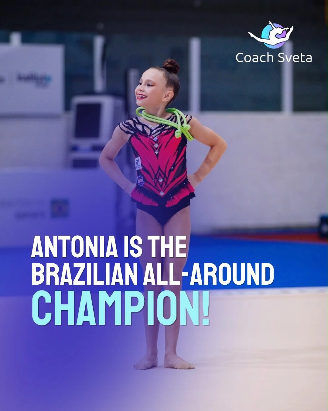 Antonia is the 2026 Brazilian All-Around Champion! 🏆🇧🇷💜

We are so incredibly proud of you, Antonia.

Her results at the Brazilian Championship:

🥇 All-Around &mdash; 1st place
🥈 Rope &mdash; 2nd place
🥈 Hoop &mdash; 2nd place
🥉 Team &mdash; 