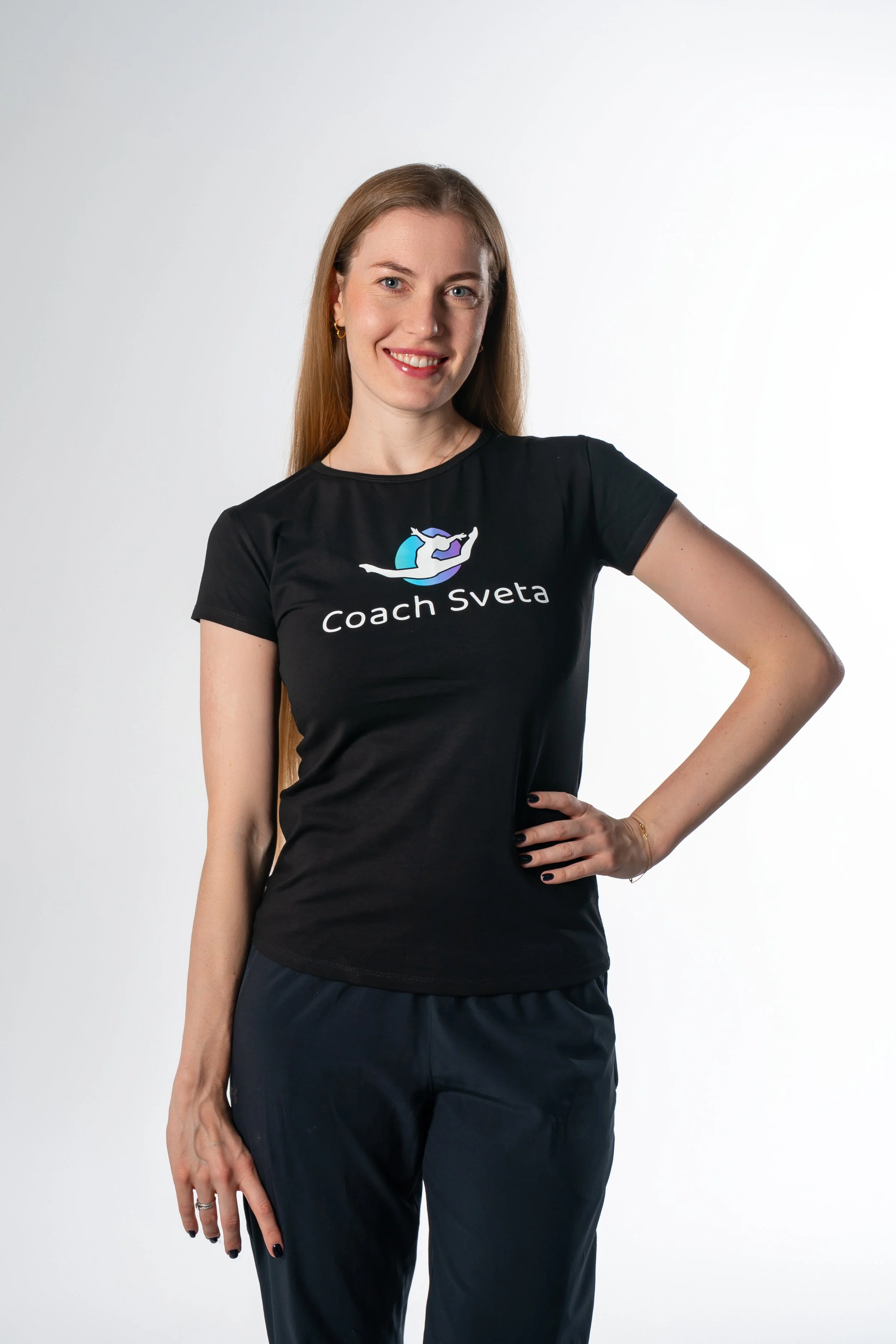 Portrait of Coach Sveta, Founder and CEO of Coach Sveta Rhythmic Gymnastics Club in Dubai.