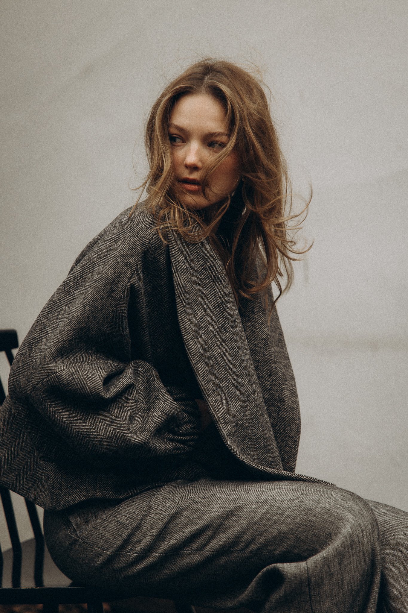 mini hokkaido z wełny w jodełkę