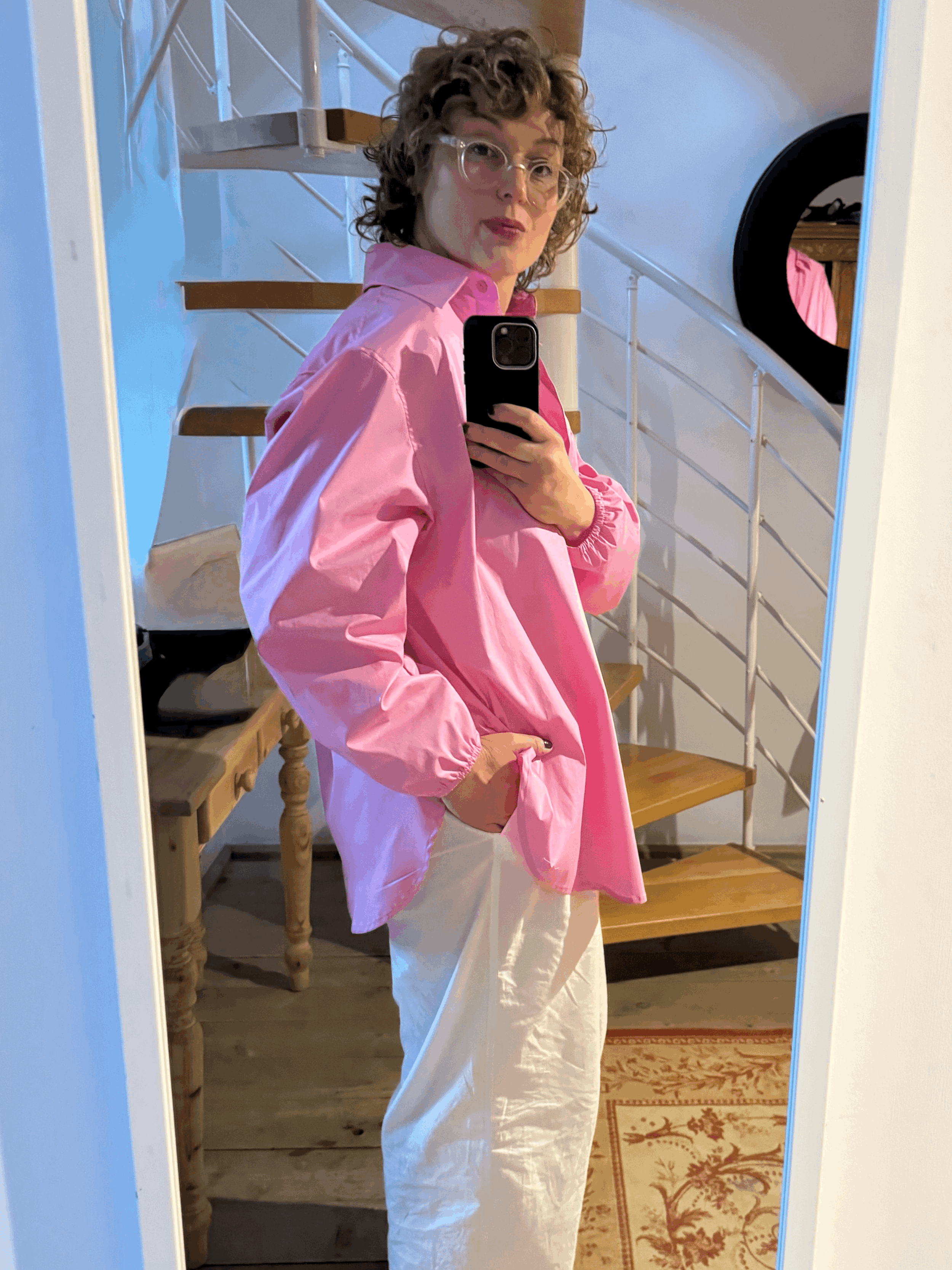 Rosalie, różowa koszula