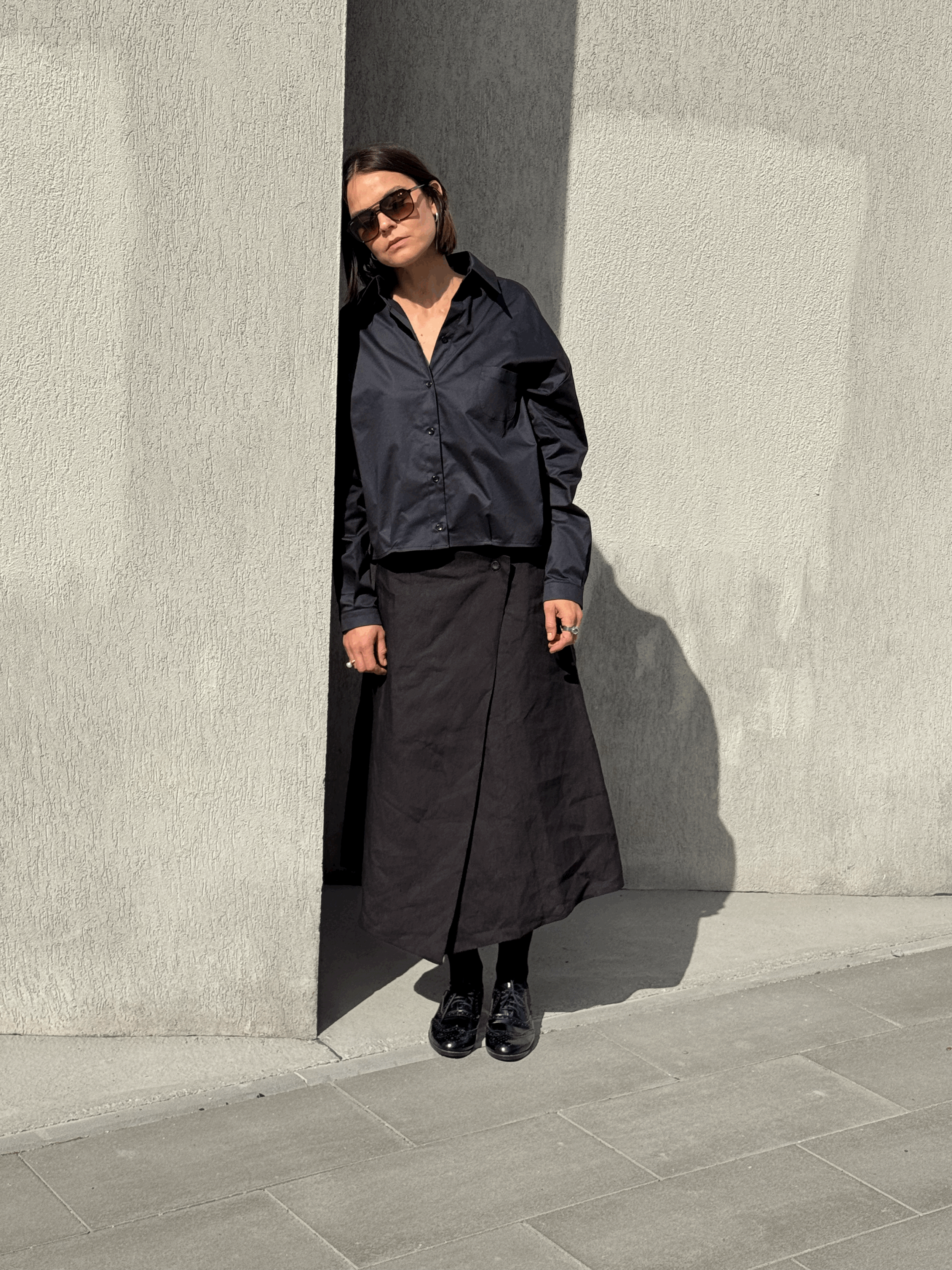 Passy, lniana spódnica kopertowa, Passy wrap skirt