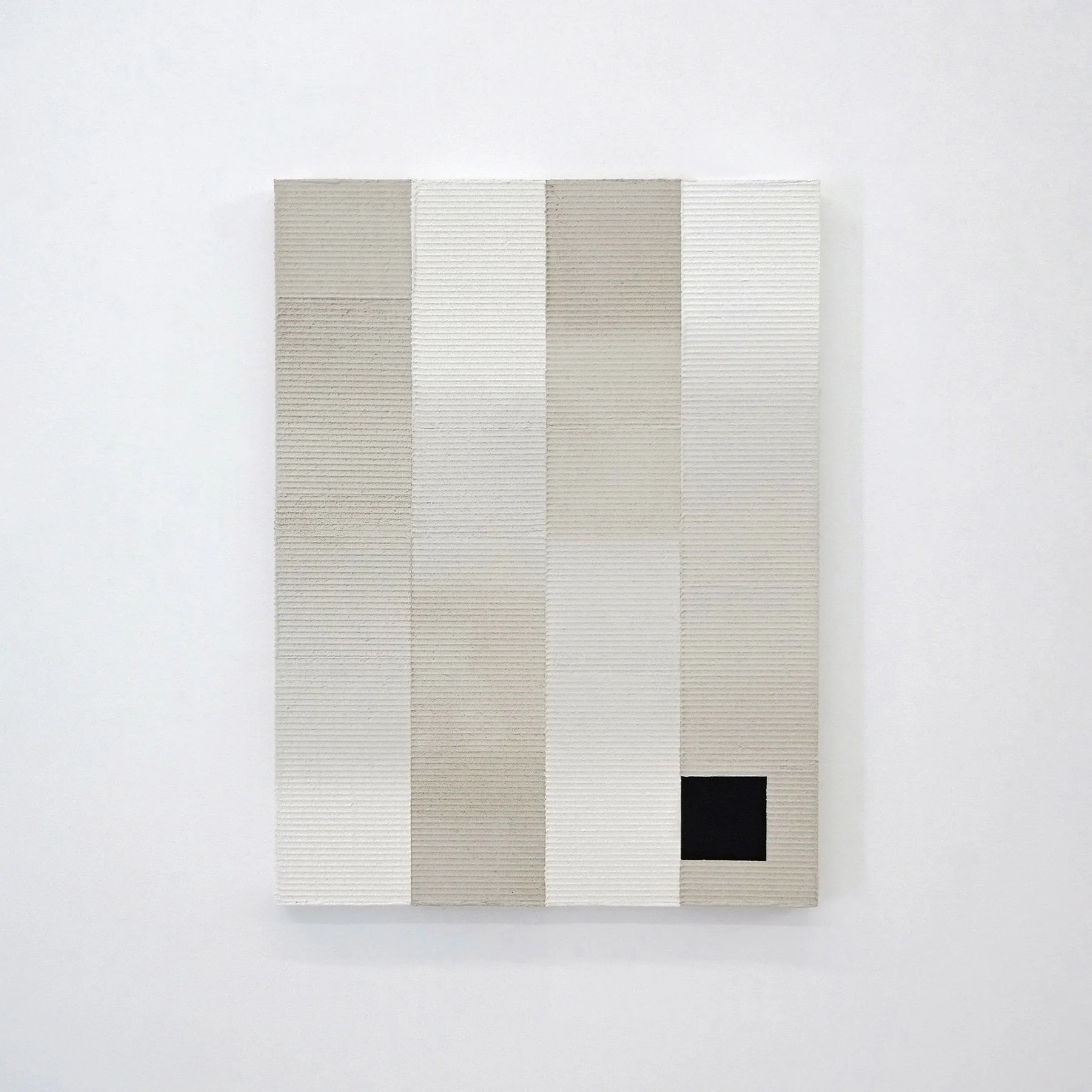   Paloma López   Untitled, “En degradados” series, 2025  Cement mortars on wood, measuring 73 x 54 x 4 cm / 28 ⁴⁷/₆₄ x 21 ¹⁷/₆₄ x 1 ³⁷/₆₄ in. Unique artwork. 