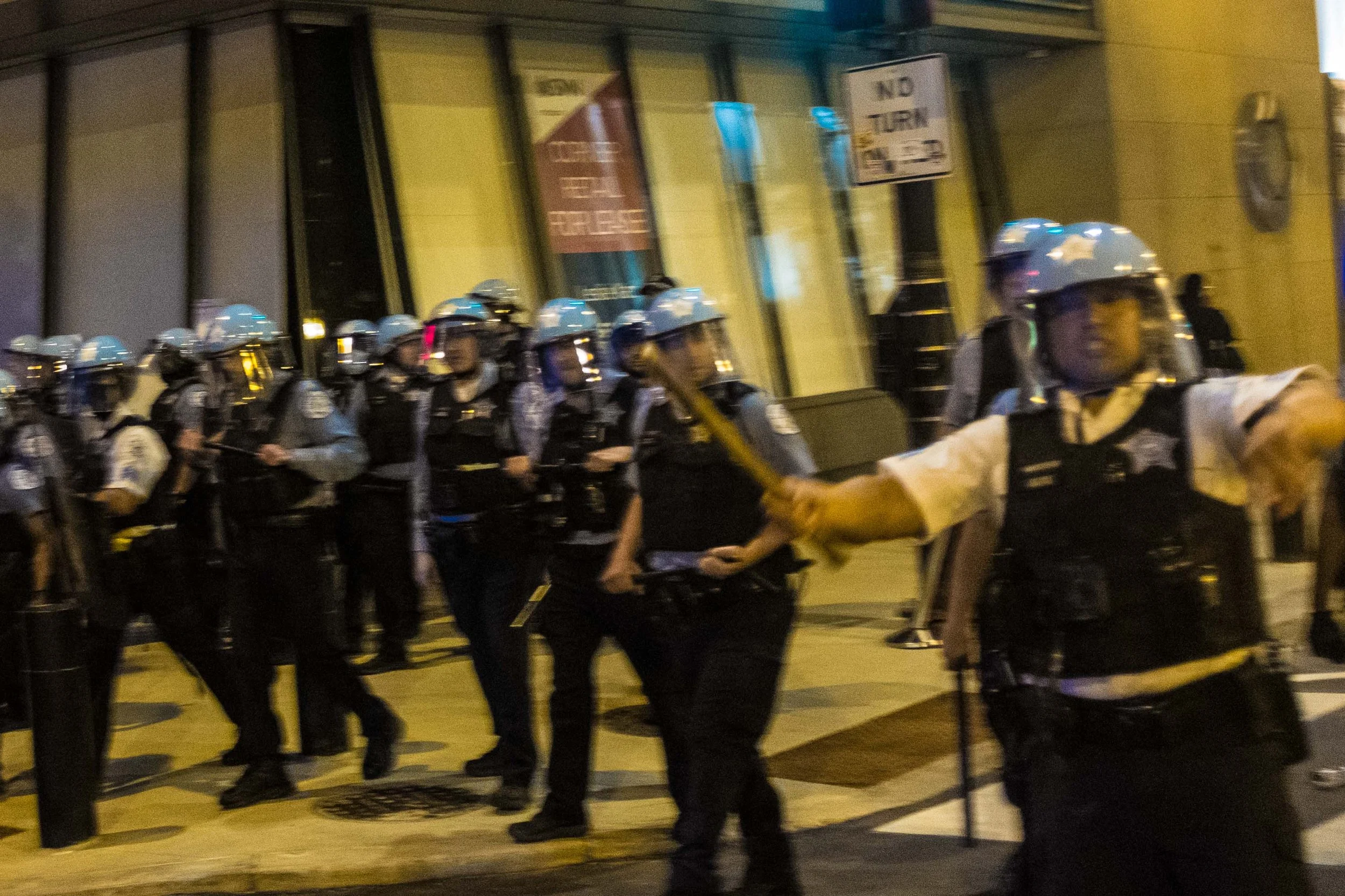 The cops were North of Macys and I was watching the looters run in and out.