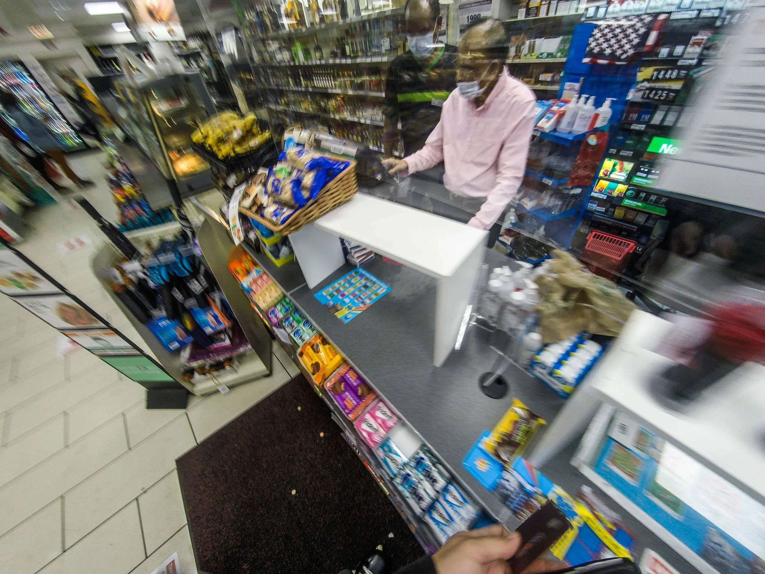 I rolled into 7-11 and noticed that the workers were terrified. They were right on the edge of the chaos that day. Would it be looted? It was later looted. I realized that they’d be grateful if I even paid. I did pay, cause I don't personally like th