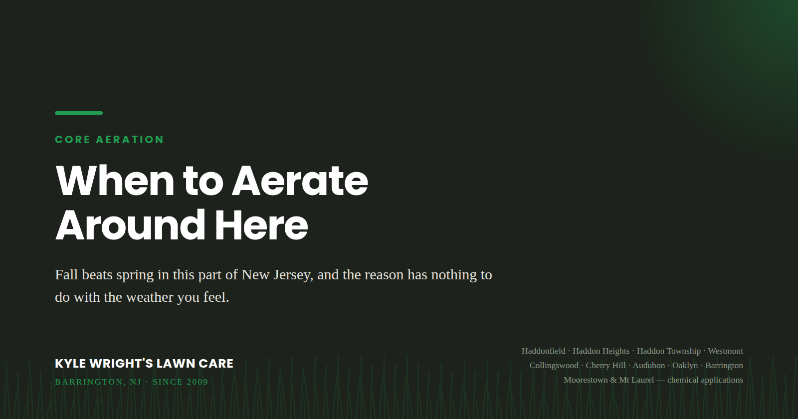 When to Aerate Around Here