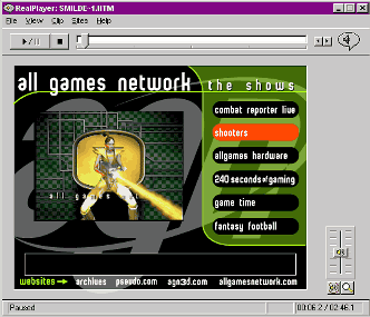 The Real Player G2 featuring All Games Network programming - 1999