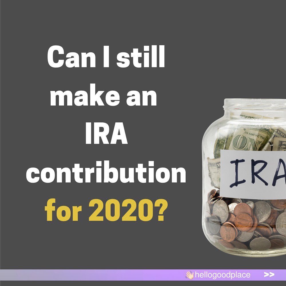 IT&rsquo;S NOT TOO LATE! 

Now is the prime time to be filing your taxes, but before you do, make sure you max out your traditional or Roth IRA! 

The max contribution for 2020 is $6,000, or $7,000 if you turn 50 in 2020.

IRA can provide tax benefit