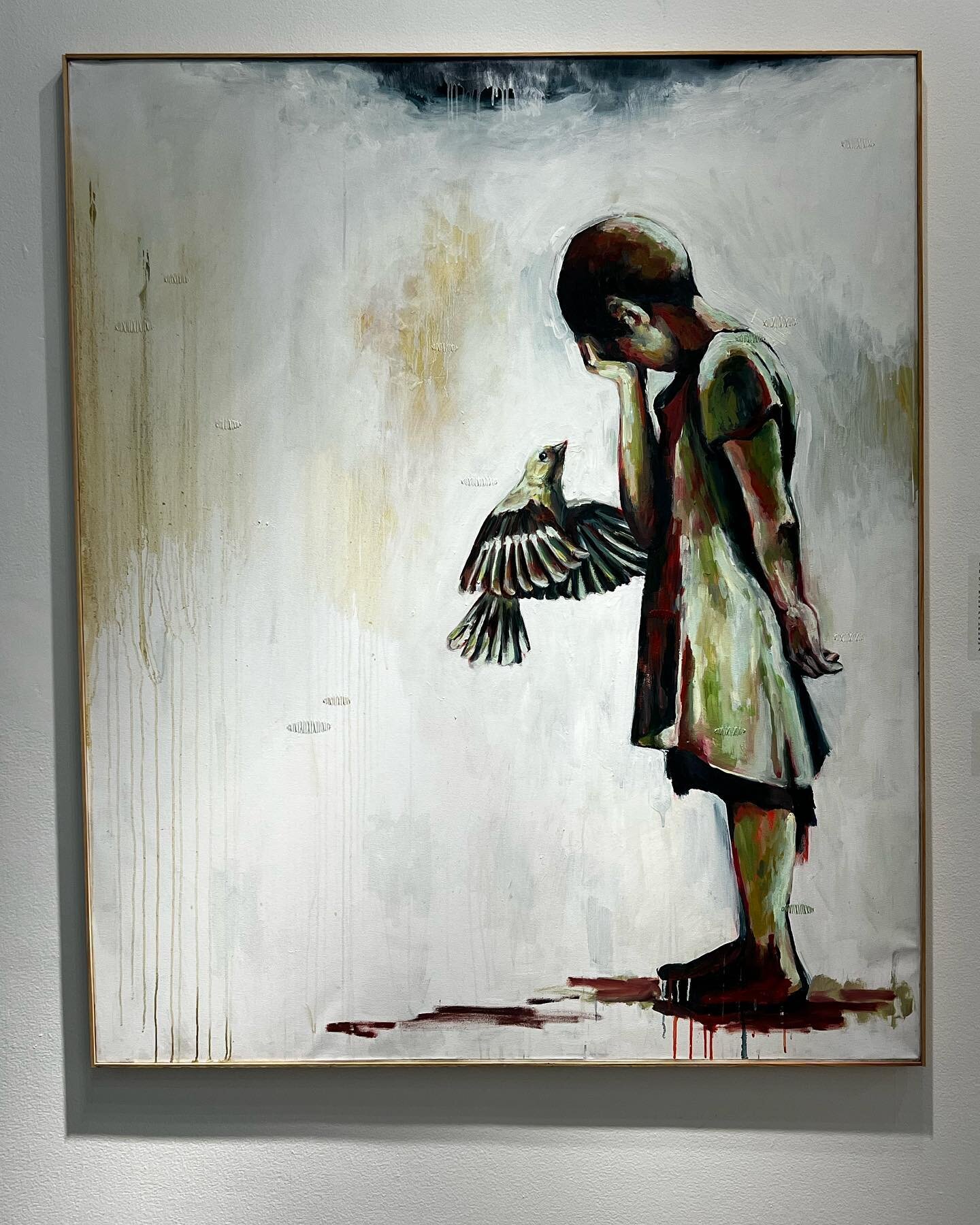Trinh Mai
Then are the Children Free, 2023
Oil on canvas
&quot;A prayer for the ones who are suffering.
Barefoot and draped in a ragged garment, a child grieves her deprivation as no child ought. As nations navigate through our crises, we cradle an e