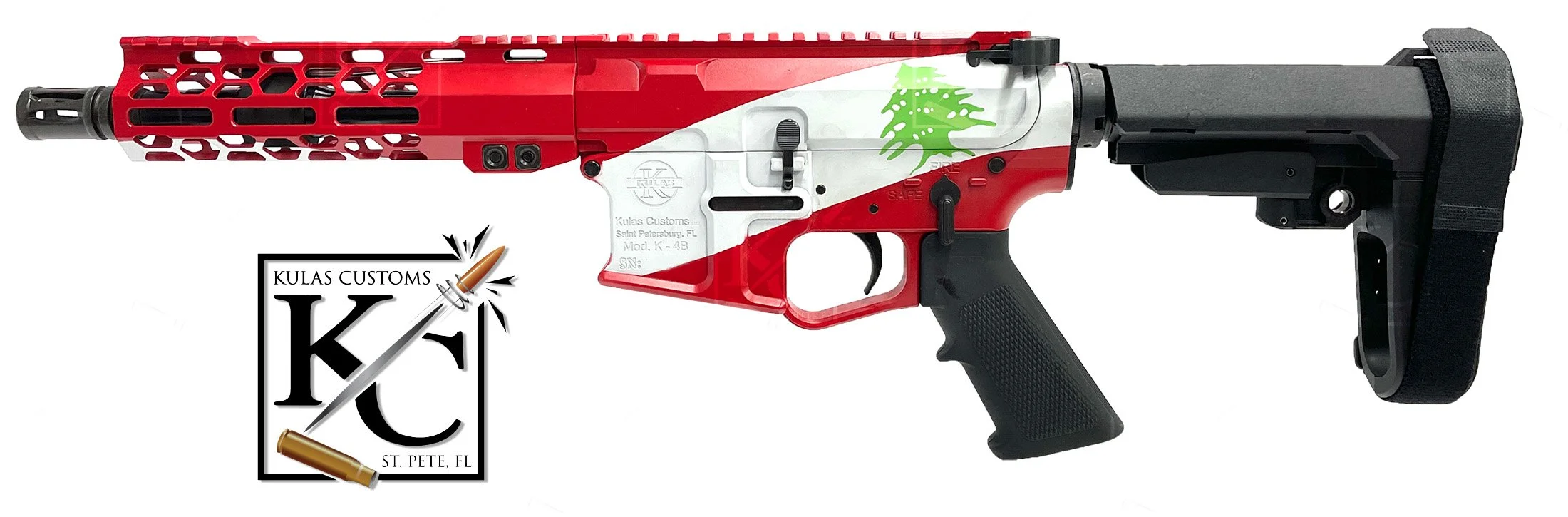Kulas AR15 Pistol 7" “USA 🇺🇸 & Lebanese” - Flag Series