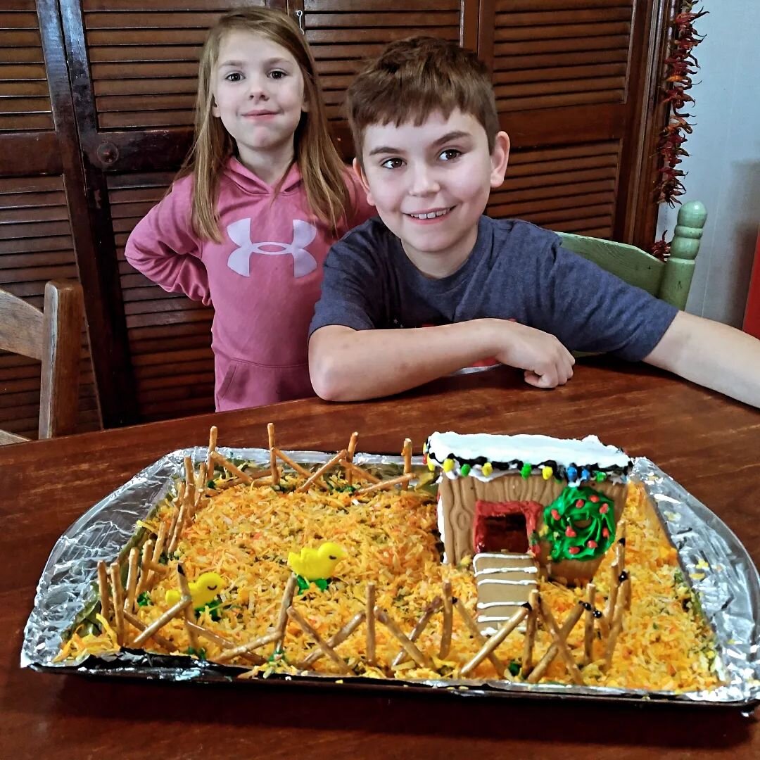 These two heard there was a gingerbread house competition in our local 4H group and they were all in! We looked at different kits to put together and then found out that @tractorsupply had these ADORABLE chicken coop kits from @craftycookingkits and 
