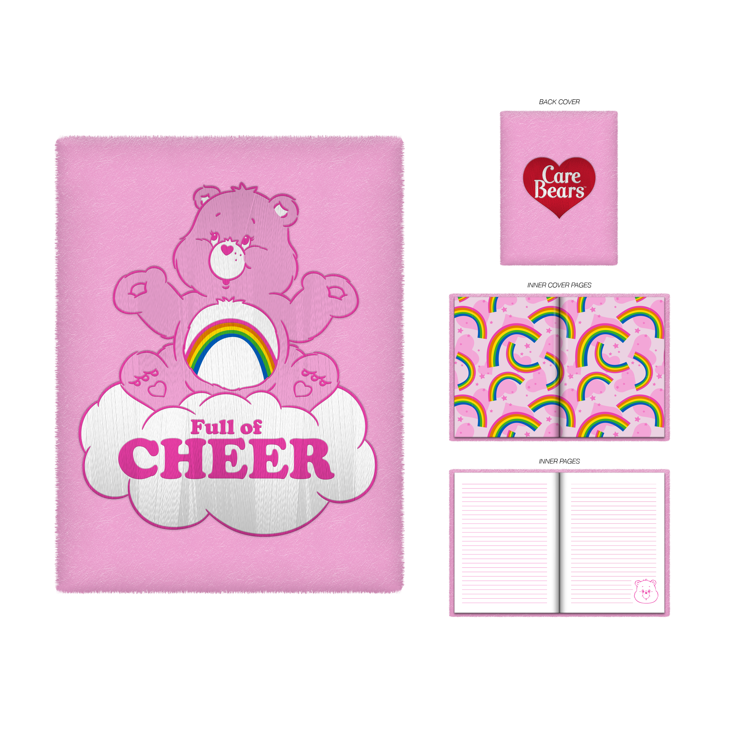 JOURNAL FABRIC 6X8_CARE BEARS_CORE CHEER BEAR FULL OF CHEER CLOUD RAINBOWS_AA111925439_M.png