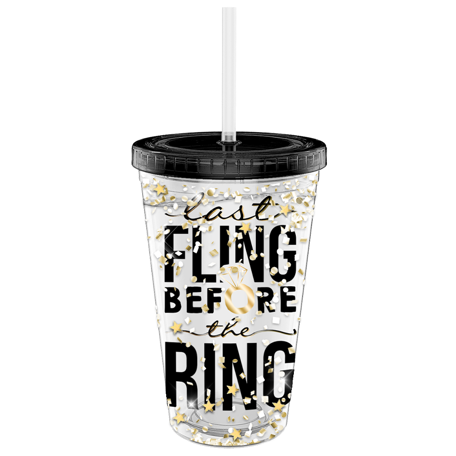 Last Fling Before the Ring Snow Globe Tumbler