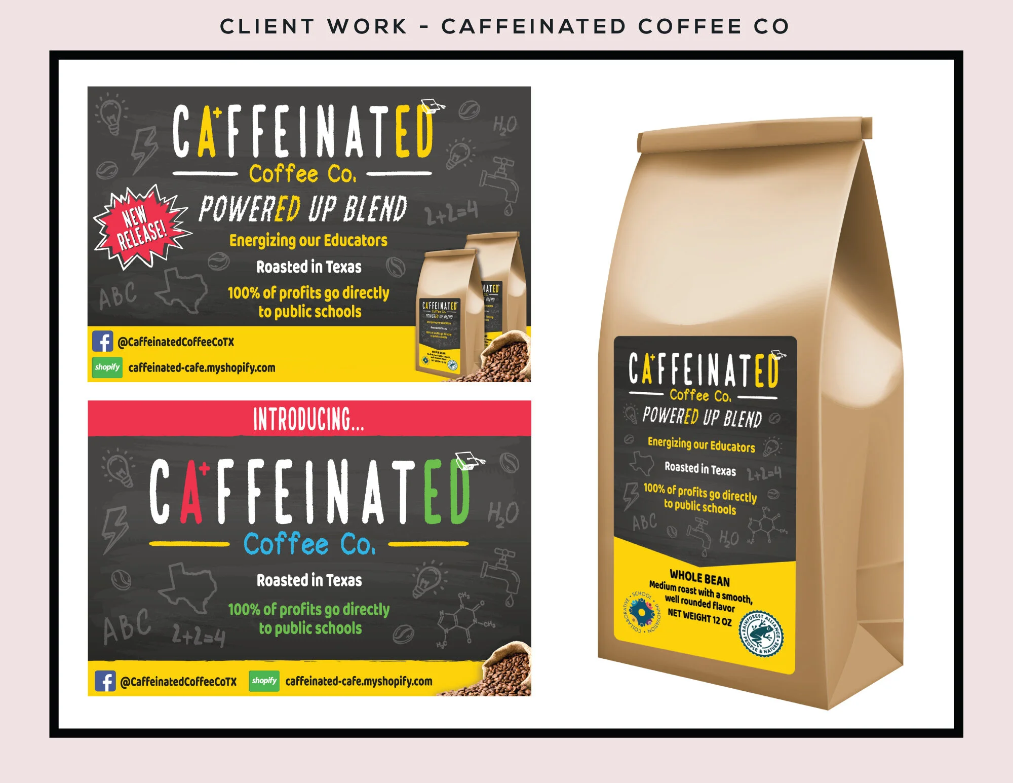 Caffeinated Coffee Co. Branding