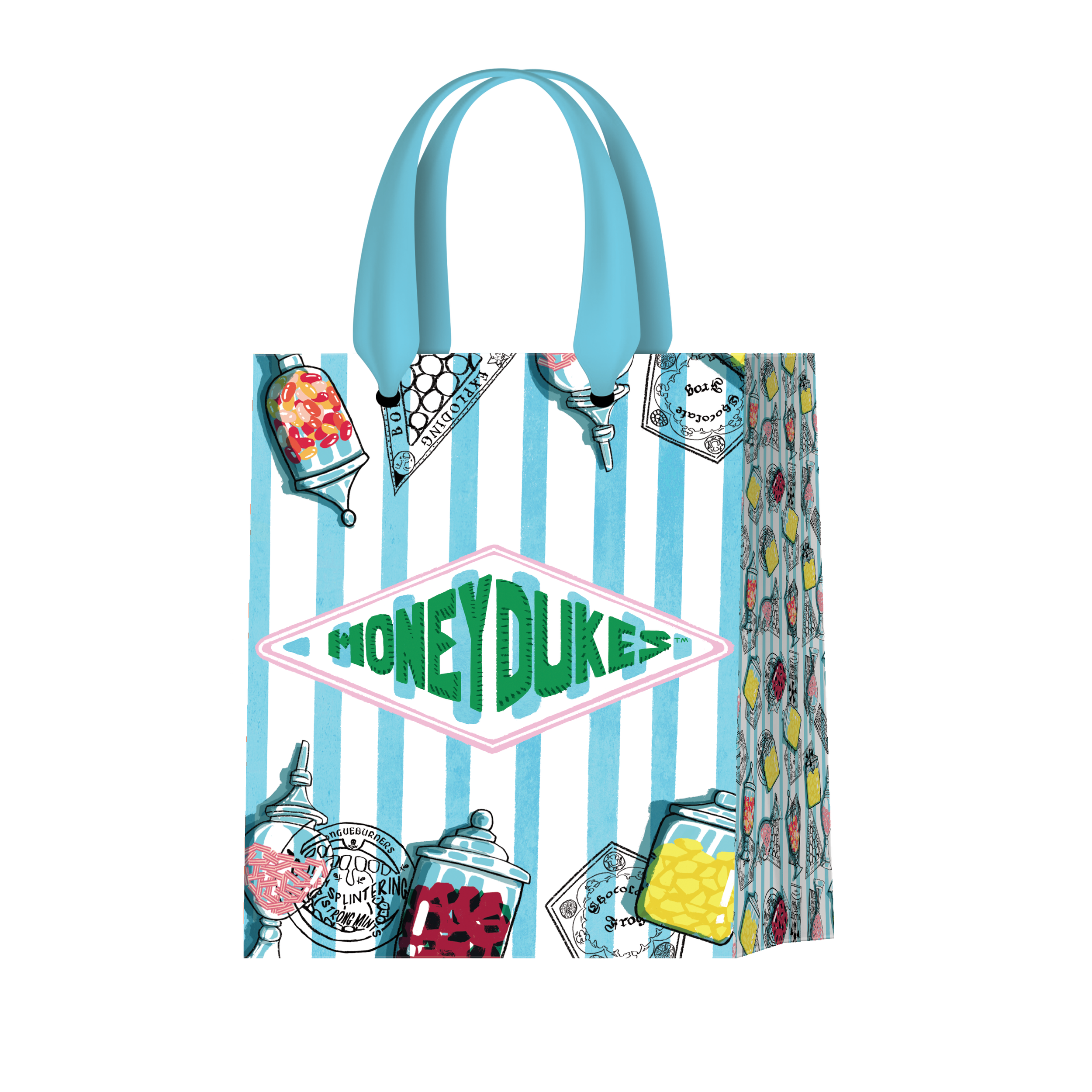 GIFT BAG-10.5x13-WB-HARRY POTTER-HONEYDUKES BLUE STRIPES CANDY-AA013024549.png