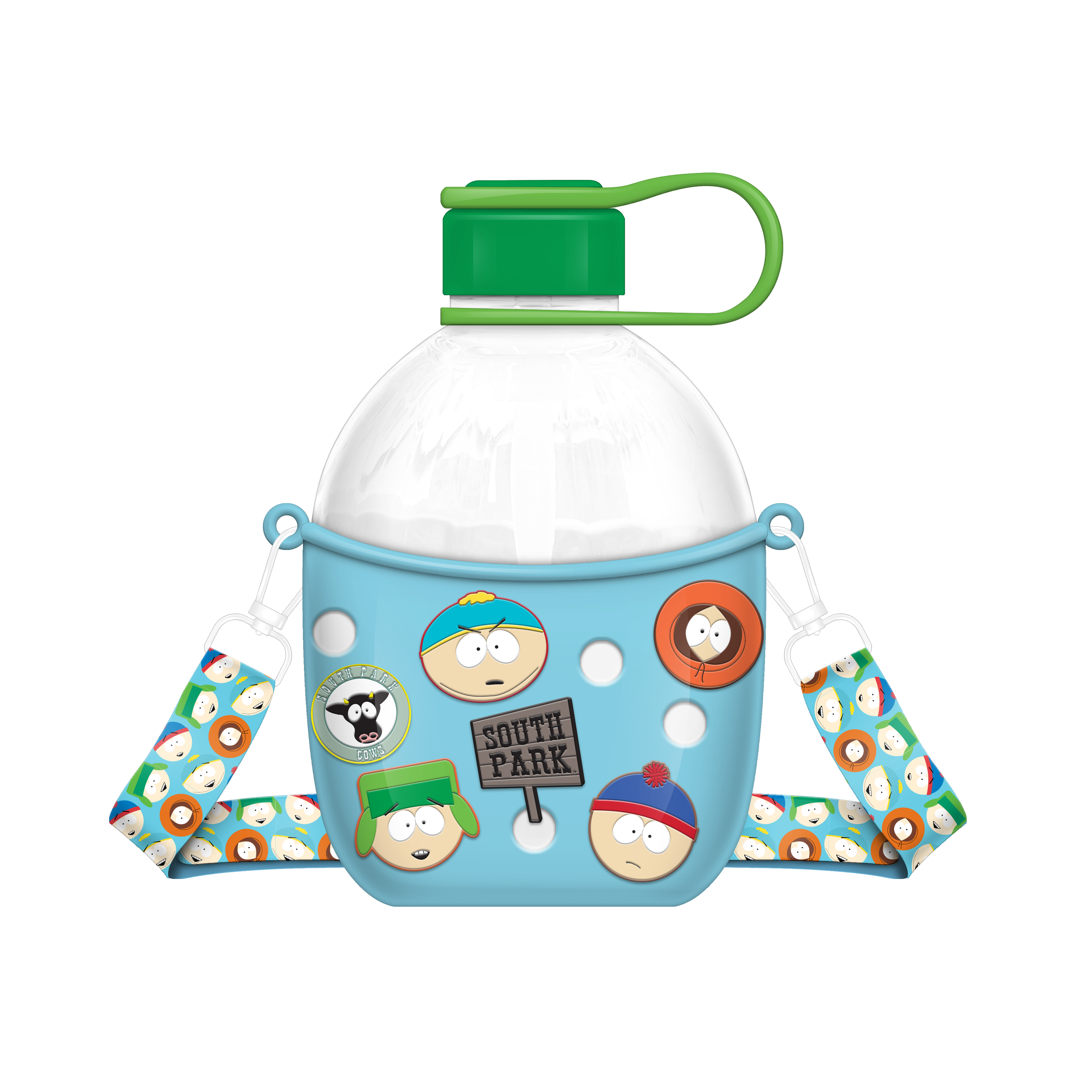 PLASTIC WATER BOTTLE W CHARMS SLEEVE AND STRAP 22 OZ_SOUTH PARK_CHARACTERS ICONS SET_AA103025401_M.png