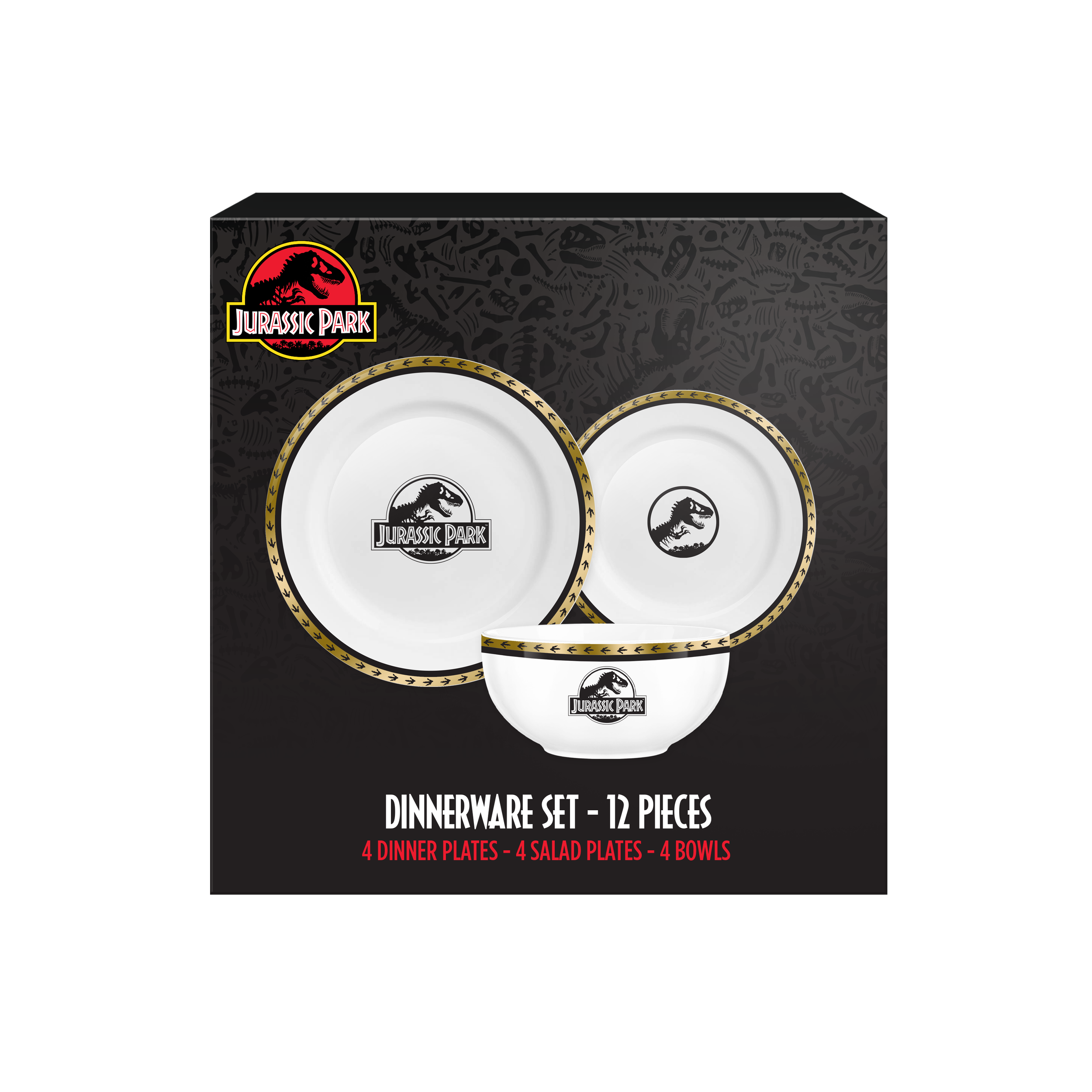 DINNERWARE SET 12PC-GOLD FOIL_JURASSIC PARK_LEGACY LOGO FOOTPRINTS SET_AA102825398_P.png