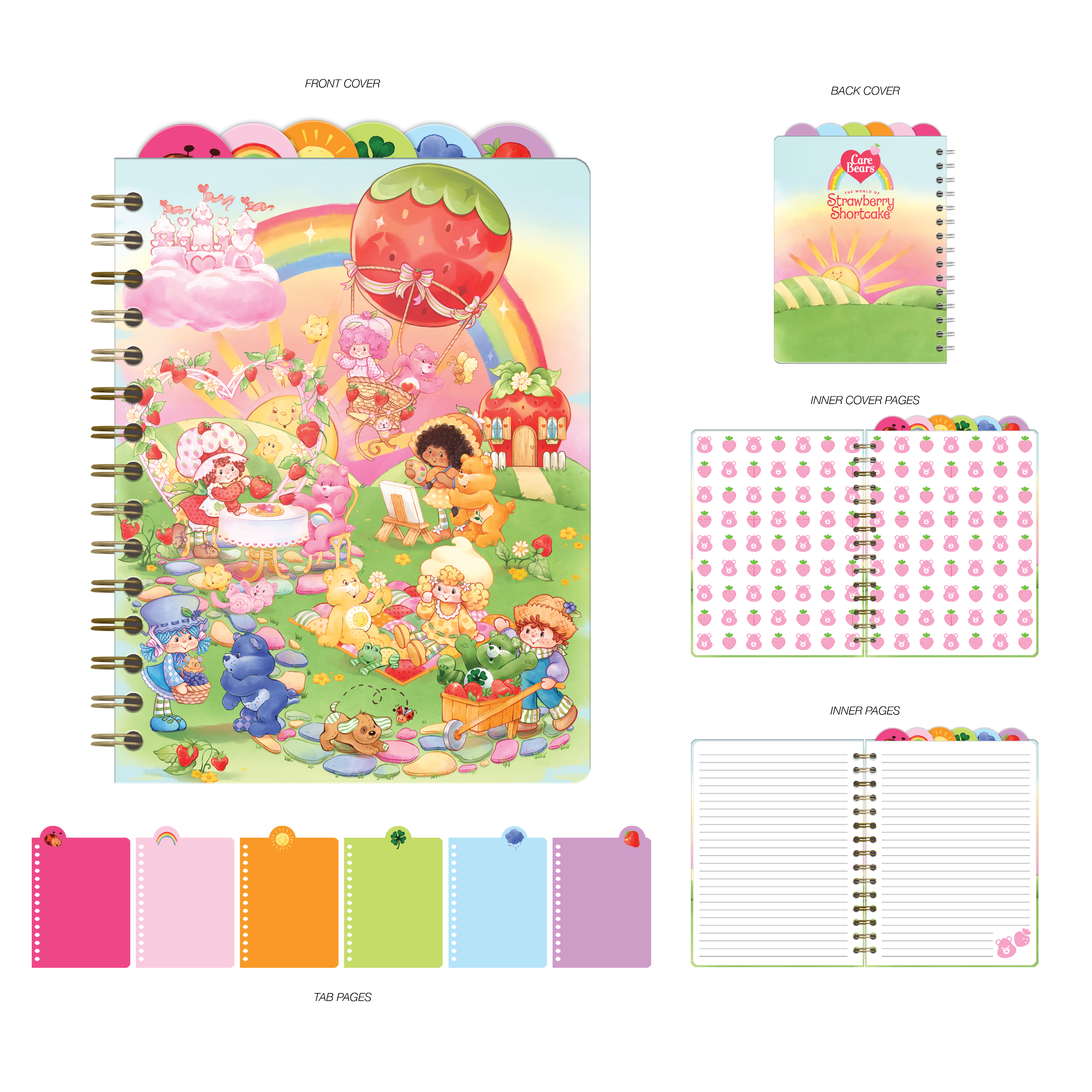 TAB JOURNAL-PLASTIC COVER 6.5X8.5-CARE BEARS-SSC-GROUP SCENE SET-AA041024683.png
