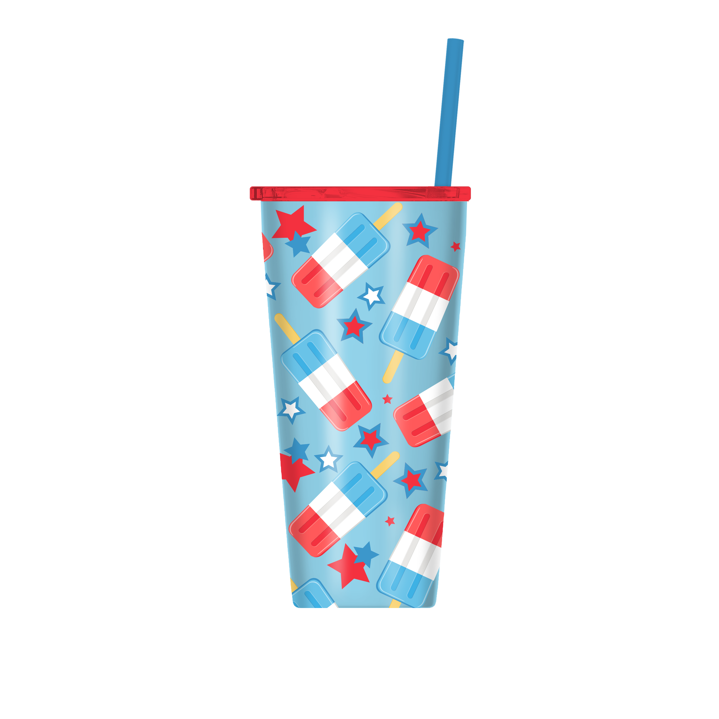 STAINLESS STEEL TUMBLER W LID AND STRAW-22 OZ-SB-PATRIOTIC ICE POP STAR TOSS-AA042722383.png